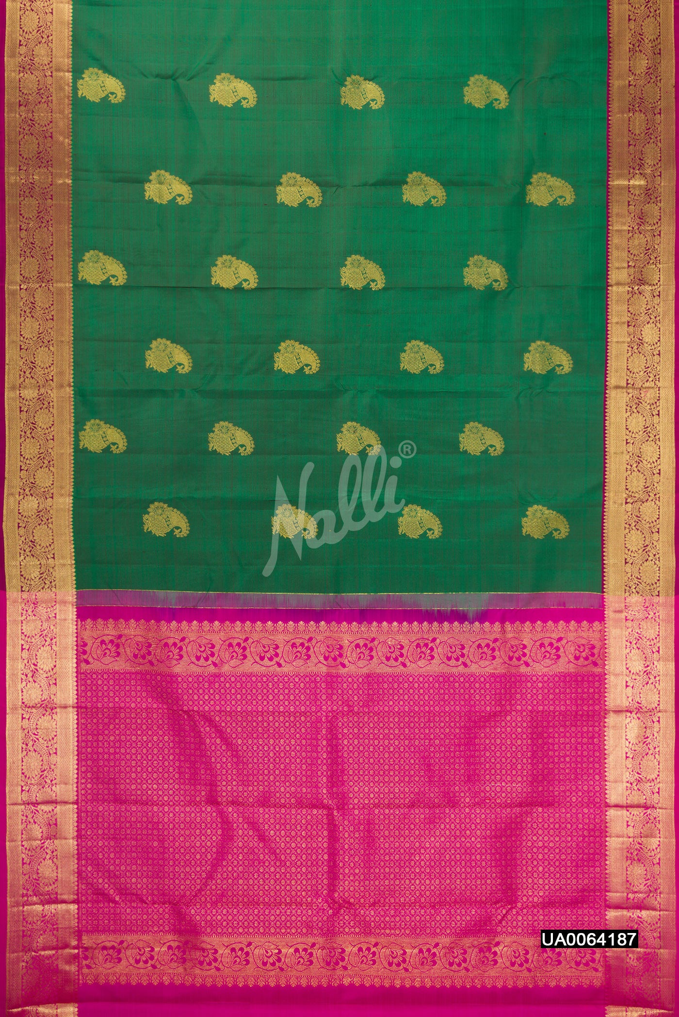 Green Dual Tone Kanchipuram Silk Saree
