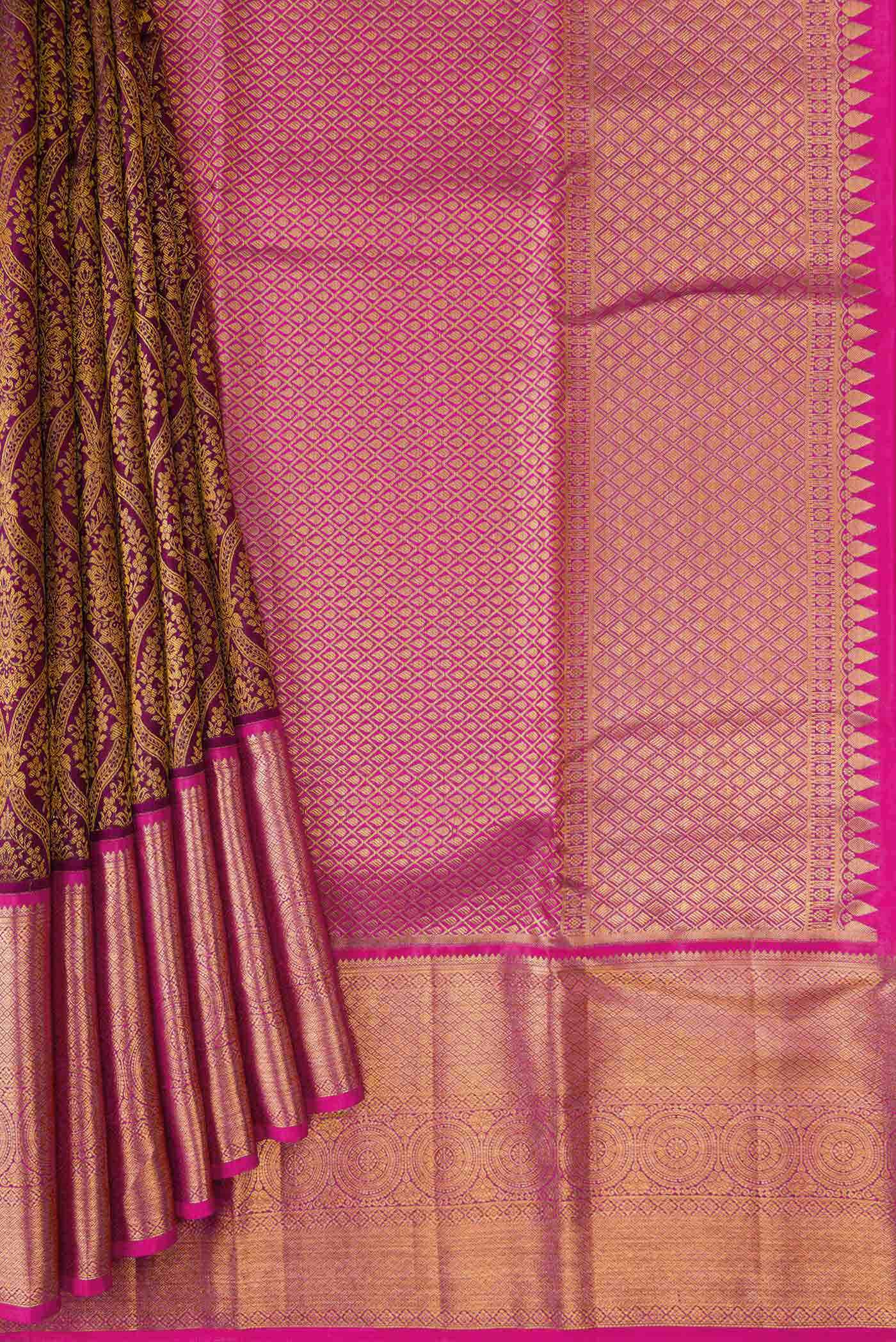 Green Dual Tone Kanchipuram Silk Saree - Image 2