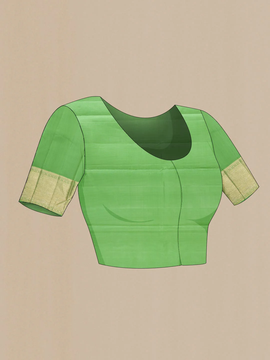 Green Dual Tone Kanjivaram Silk Saree - Image 6