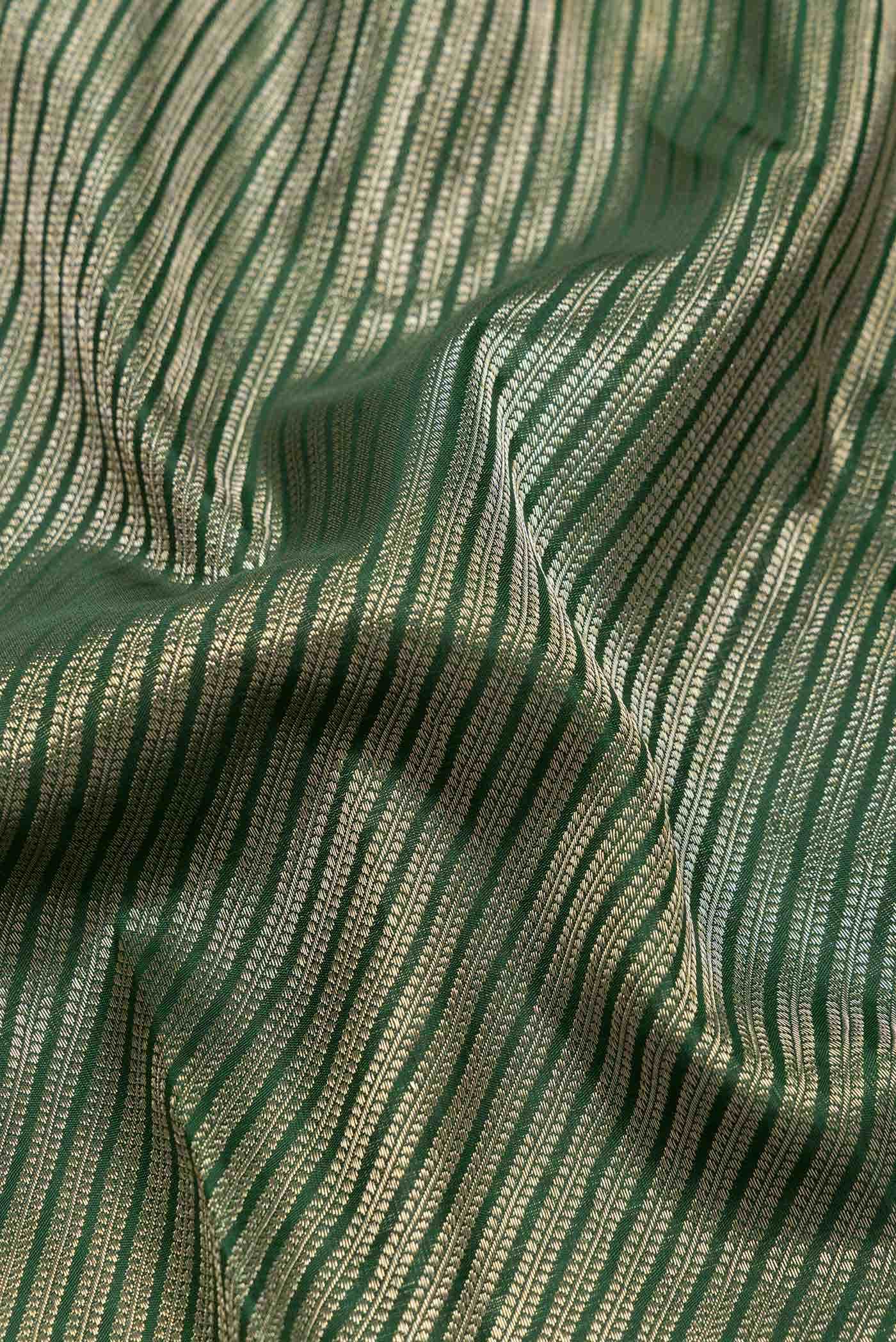 Green Dual Tone Kanchipuram Silk Saree - Image 3