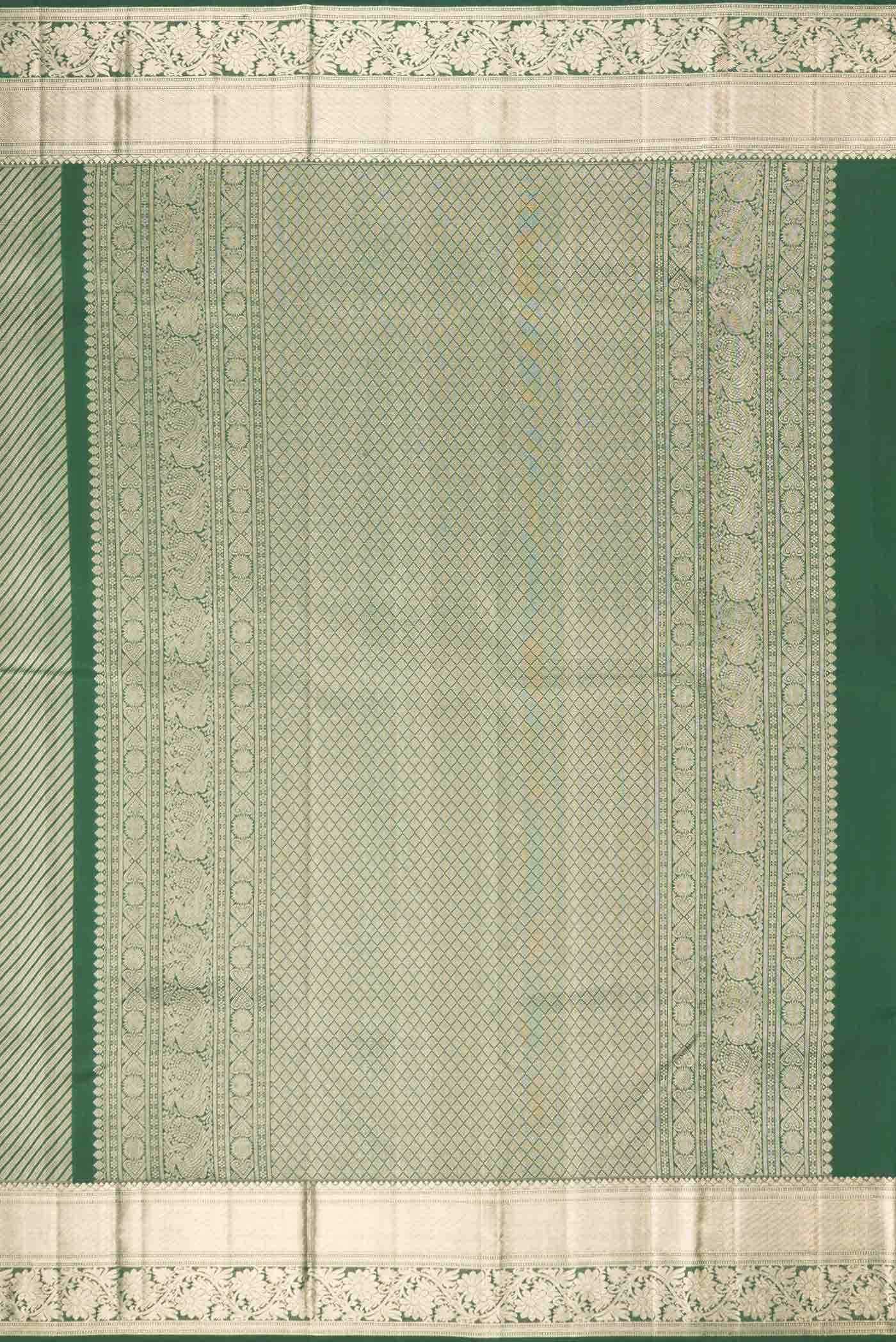 Green Dual Tone Kanchipuram Silk Saree - Image 5