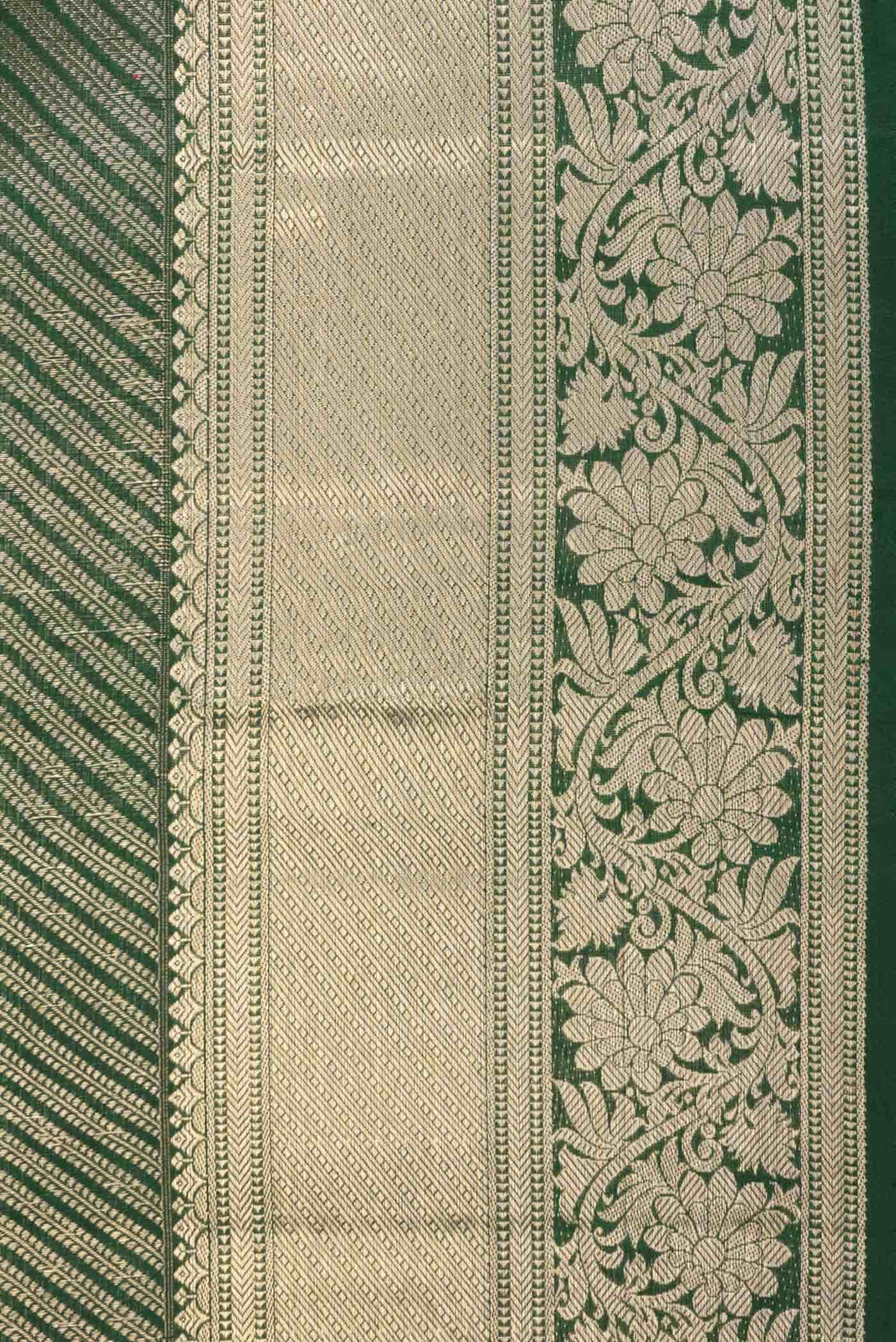 Green Dual Tone Kanchipuram Silk Saree - Image 6