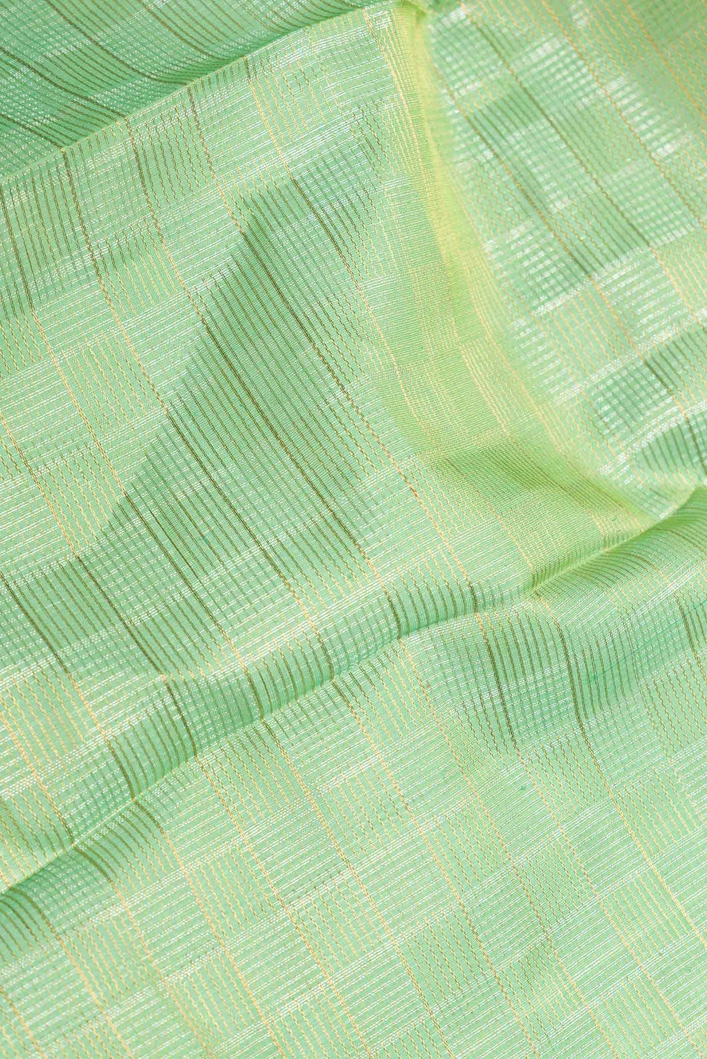 Green Dual Tone Kanchipuram Silk Saree - Image 3