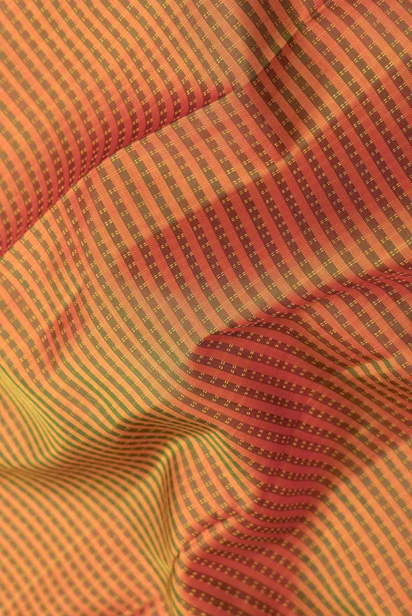 Pure Silk Pure Zari Multi Color Kanjivaram Saree - Image 3