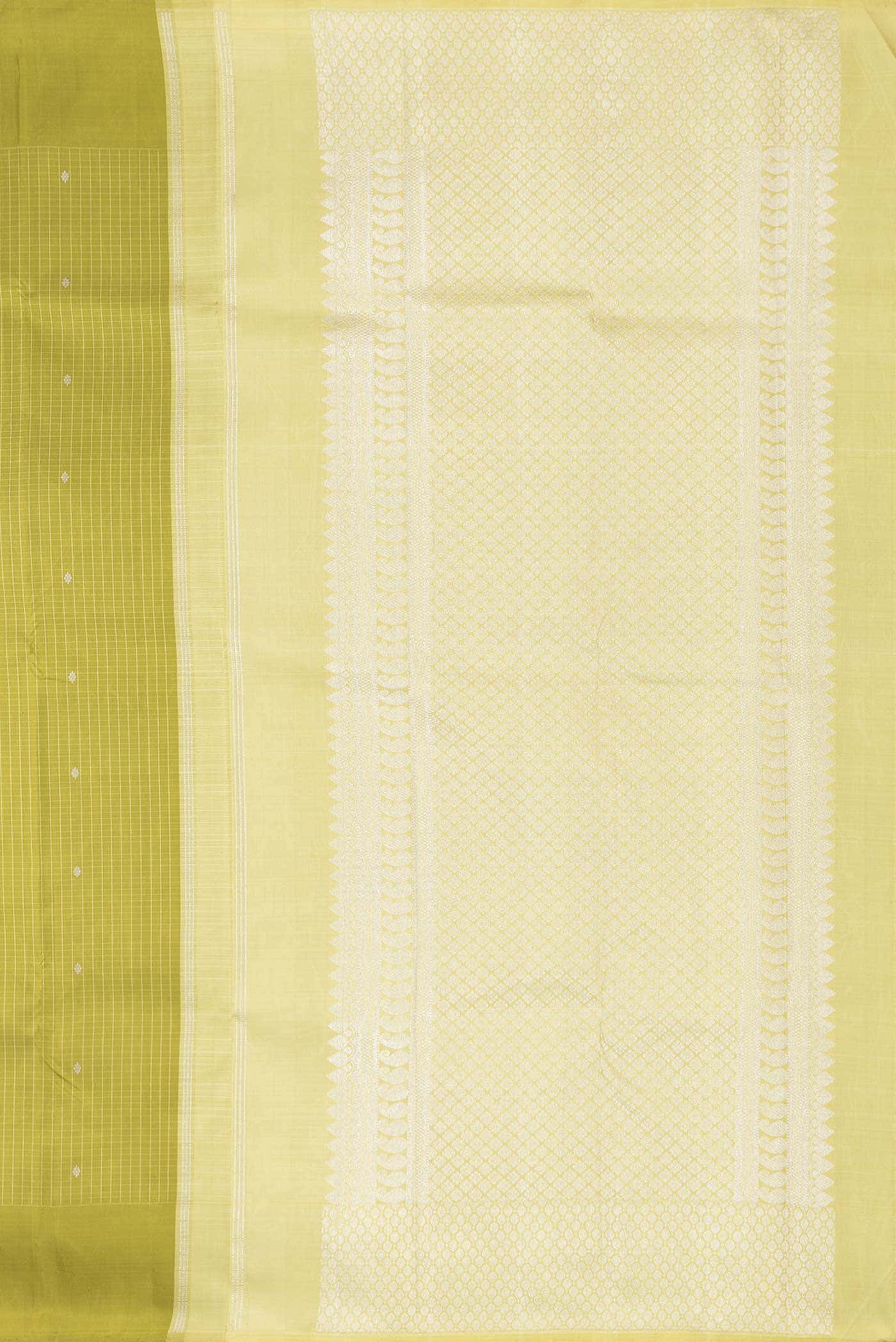 Pure Silk Pure Zari Green Dual Tone Kanjivaram Saree - Image 5