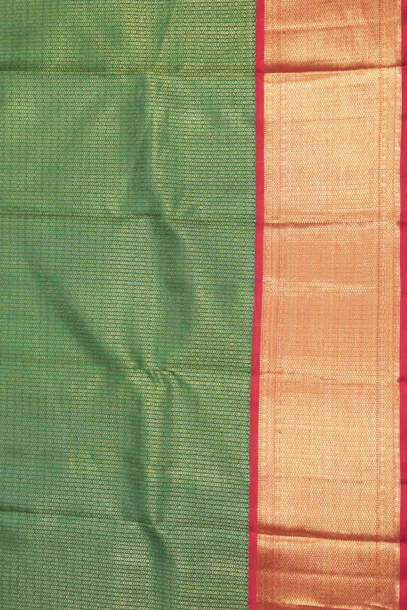 Green Dual Tone Kanchipuram Silk Saree - Image 6