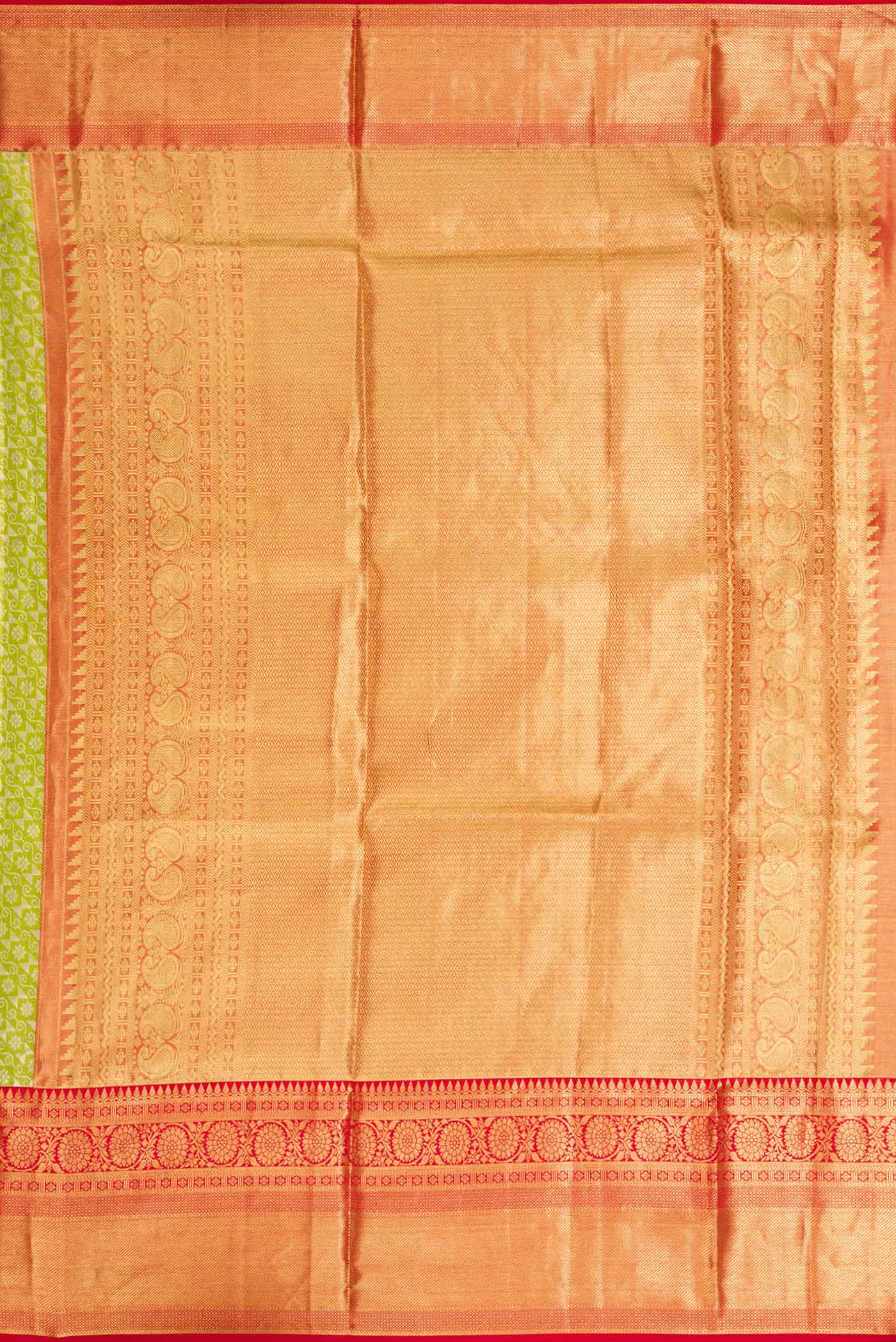 Green Dual Tone Kanchipuram Tissue Silk Saree - Image 7