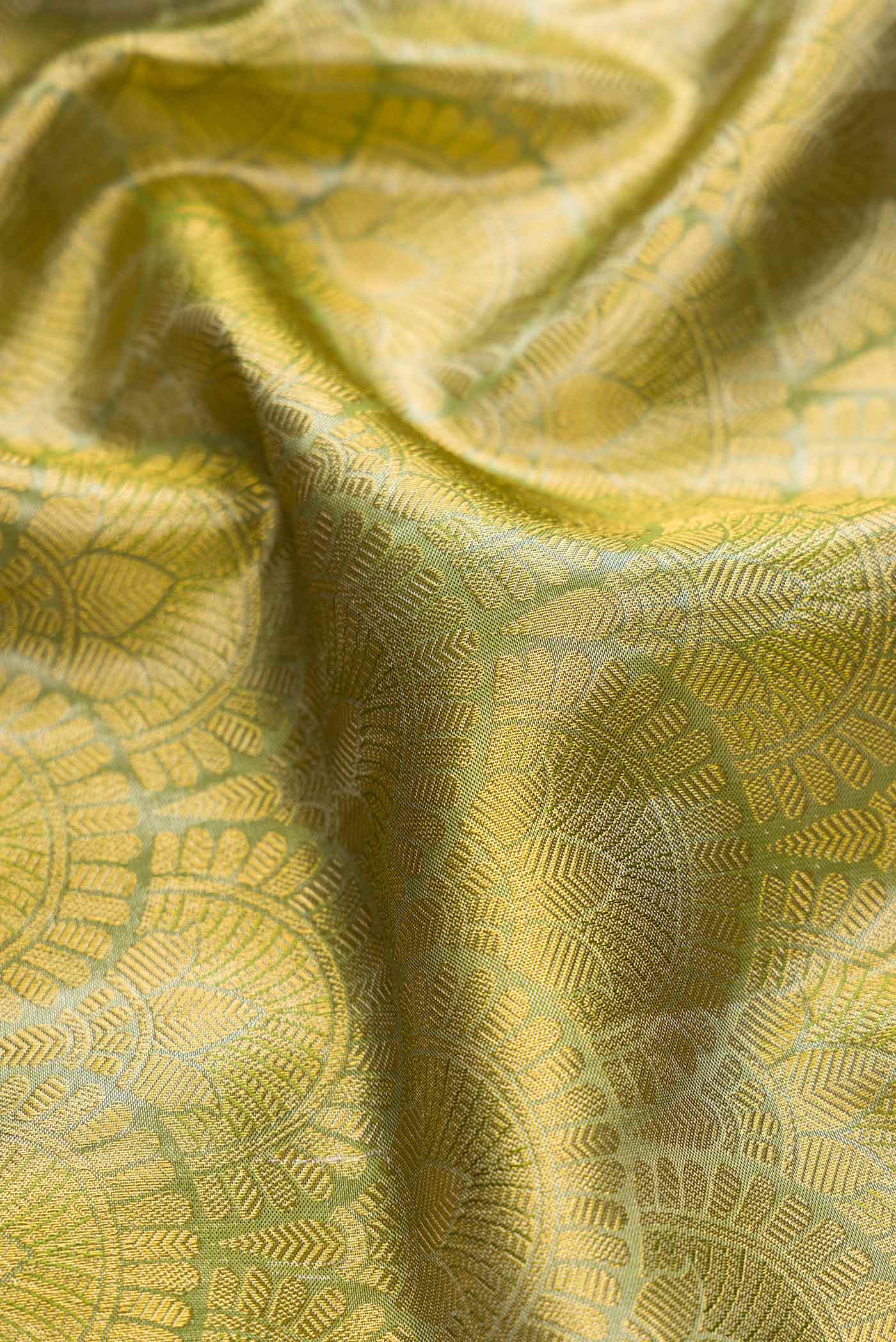 Green Dual Tone Kanchipuram Tissue Silk Saree - Image 2