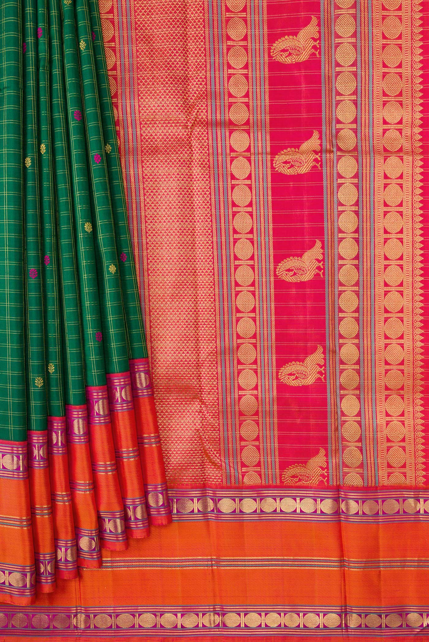 Green Kanjivaram Silk Saree - Image 4