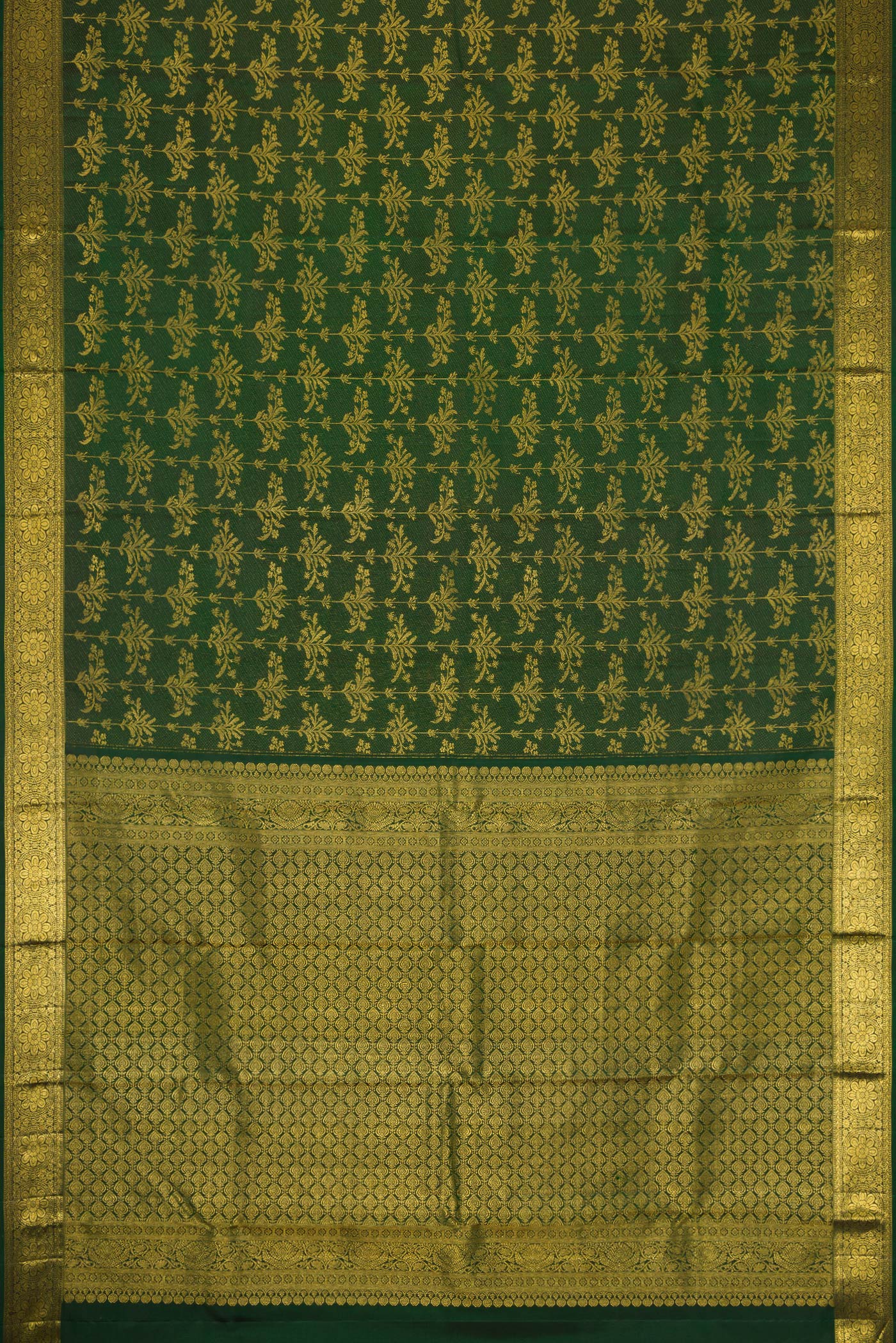 Bottle Green Kanjivaram Silk Saree - Image 6