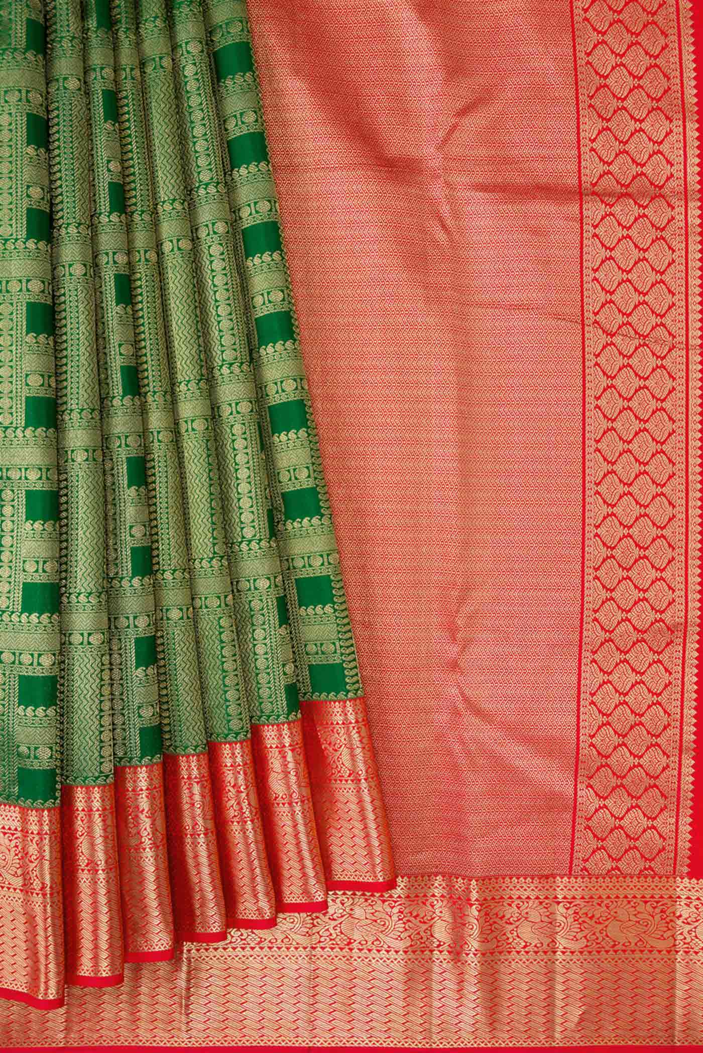 Green Kanjivaram Silk Saree - Image 4