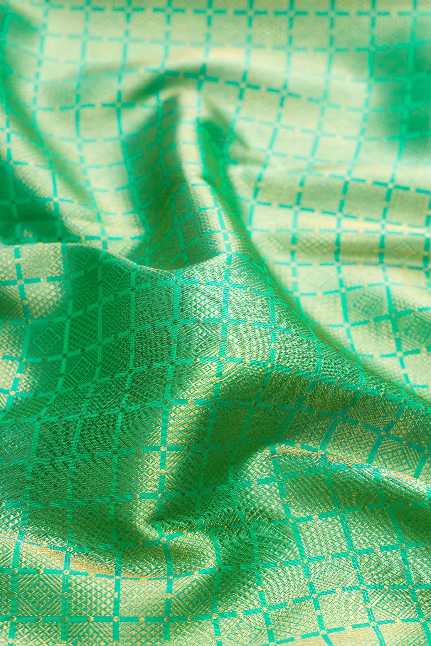 Sea Green Kanjivaram Silk Saree - Image 2