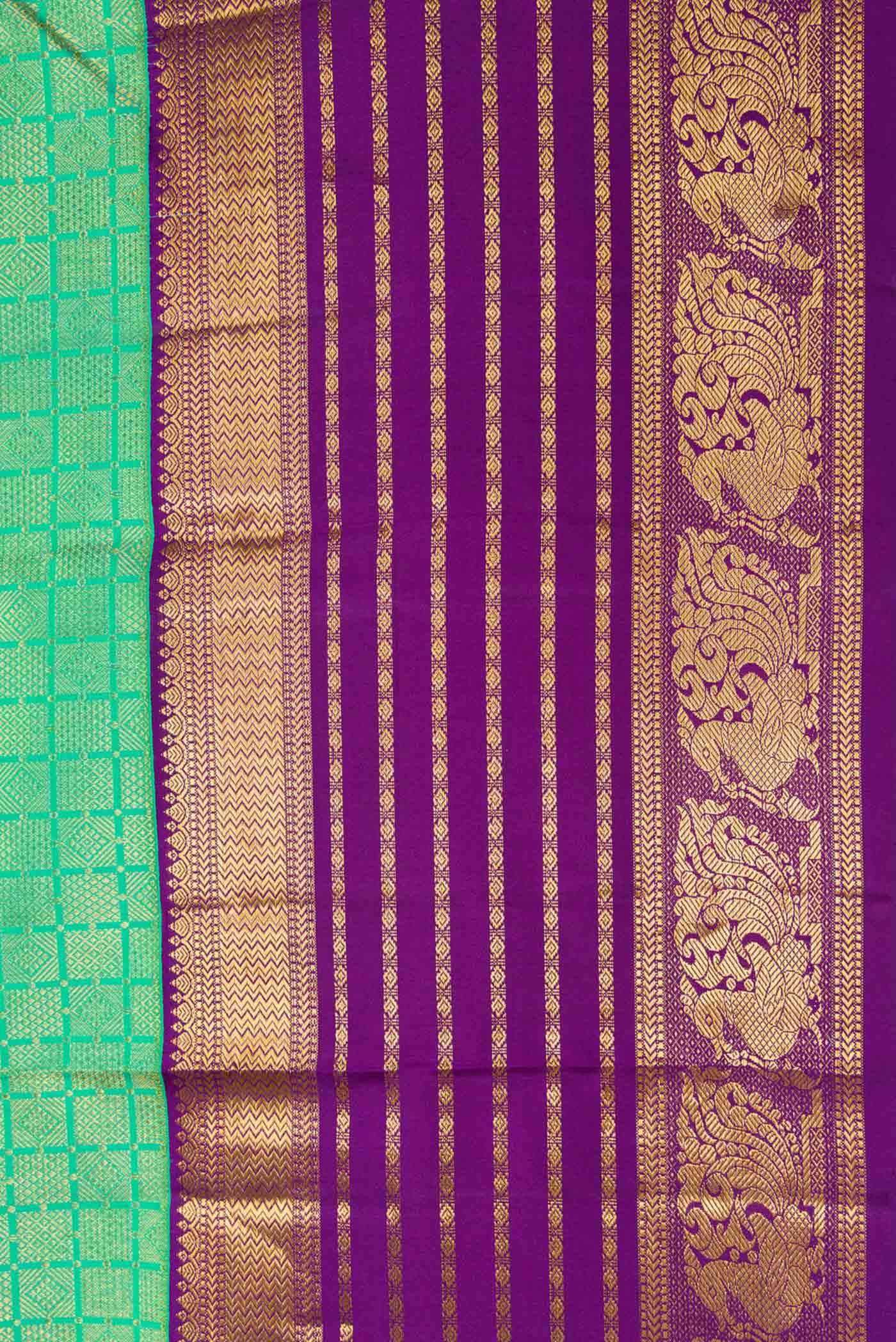 Sea Green Kanjivaram Silk Saree - Image 3