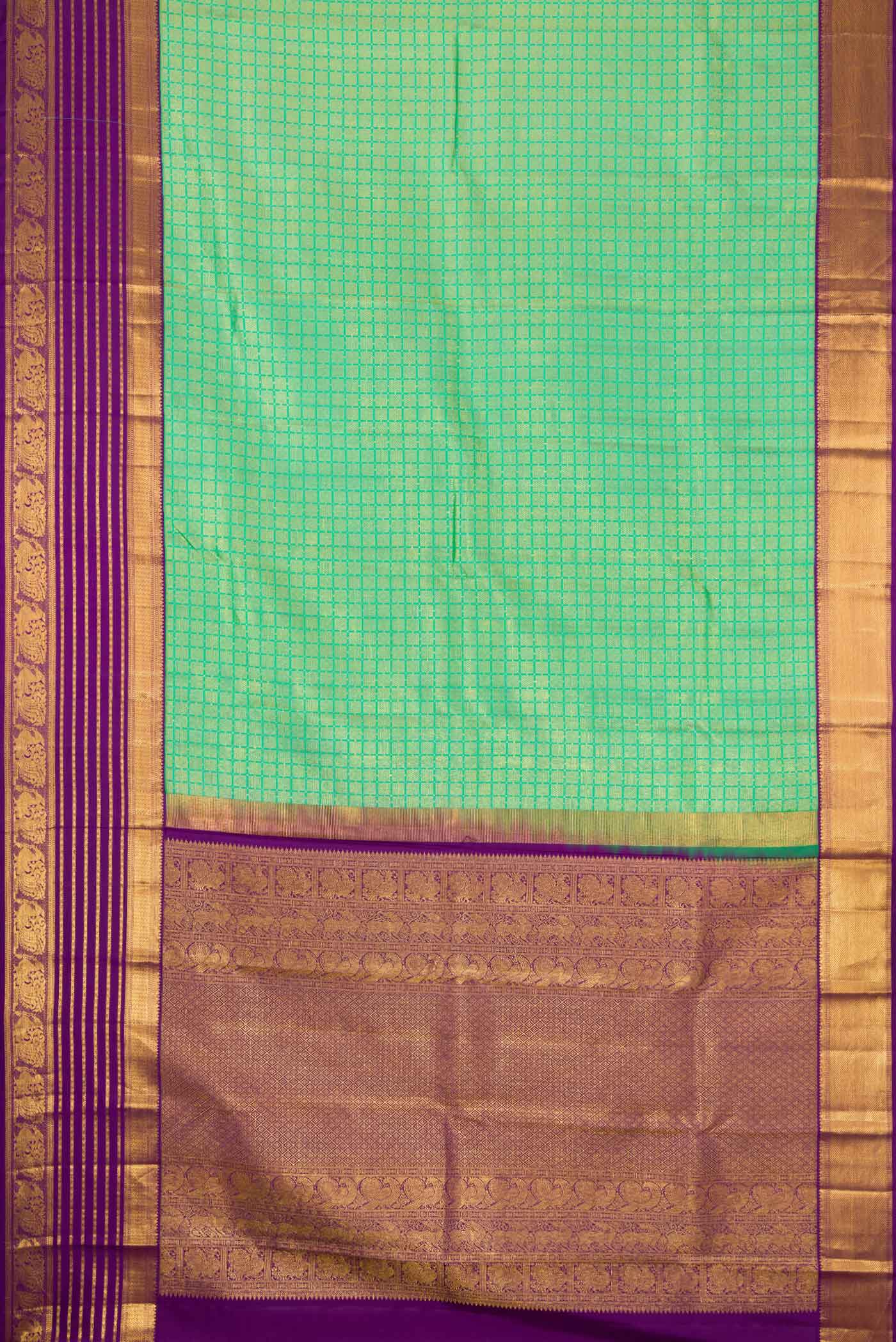 Sea Green Kanjivaram Silk Saree - Image 6