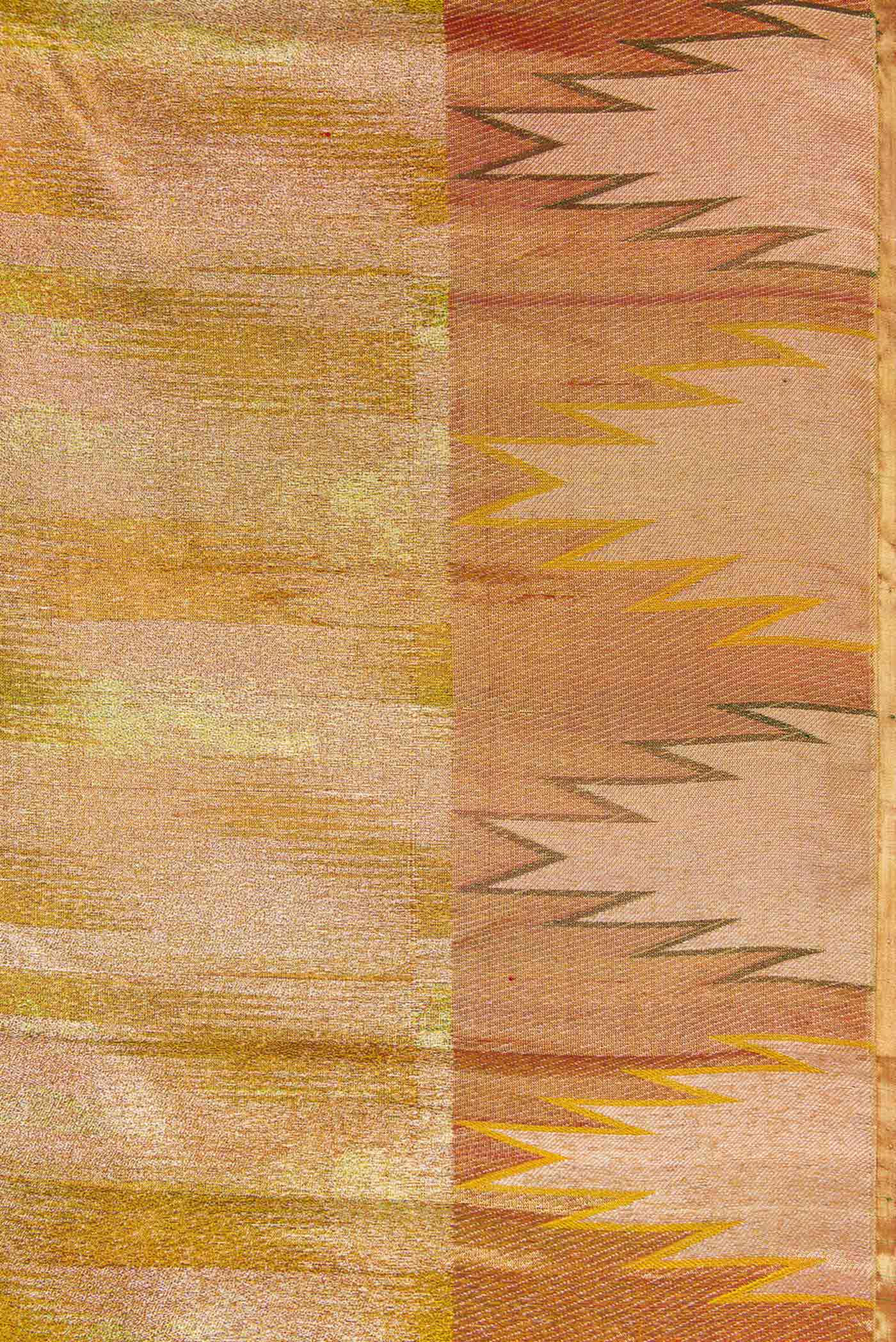 Mustard  with Gold Color Kanjivaram Tissue Silk Saree - Image 3