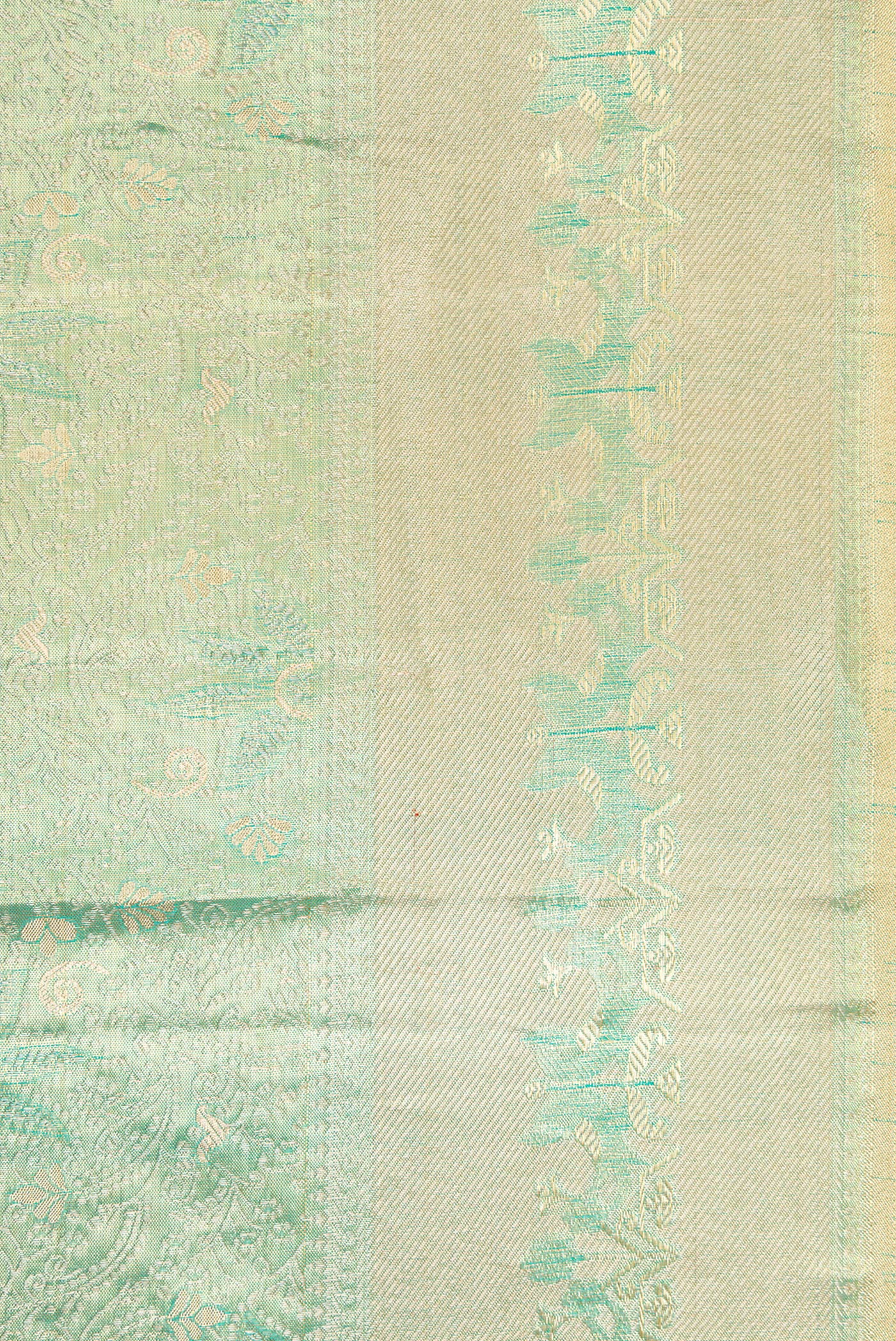 Sea Green with Gold Color Kanjivaram Tissue Silk Saree - Image 3
