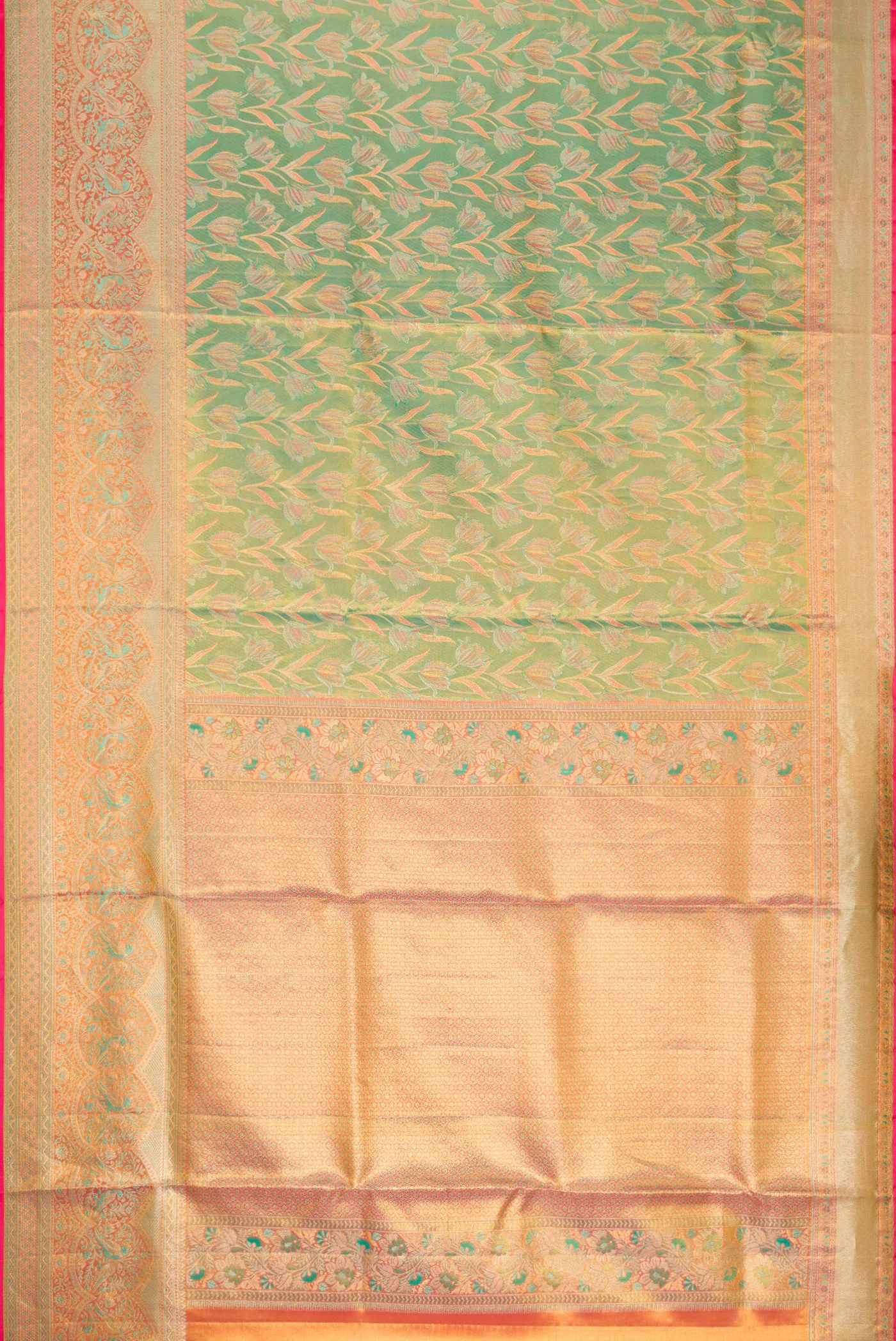 Green Kanjivaram Tissue Silk Saree - Image 6