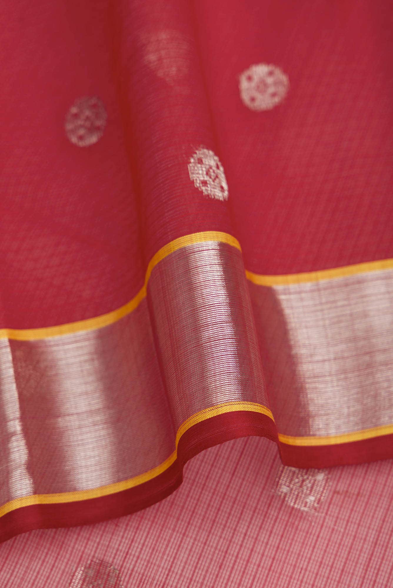 Pure Silk Pure Zari Mint Green Kota Saree - Image 6