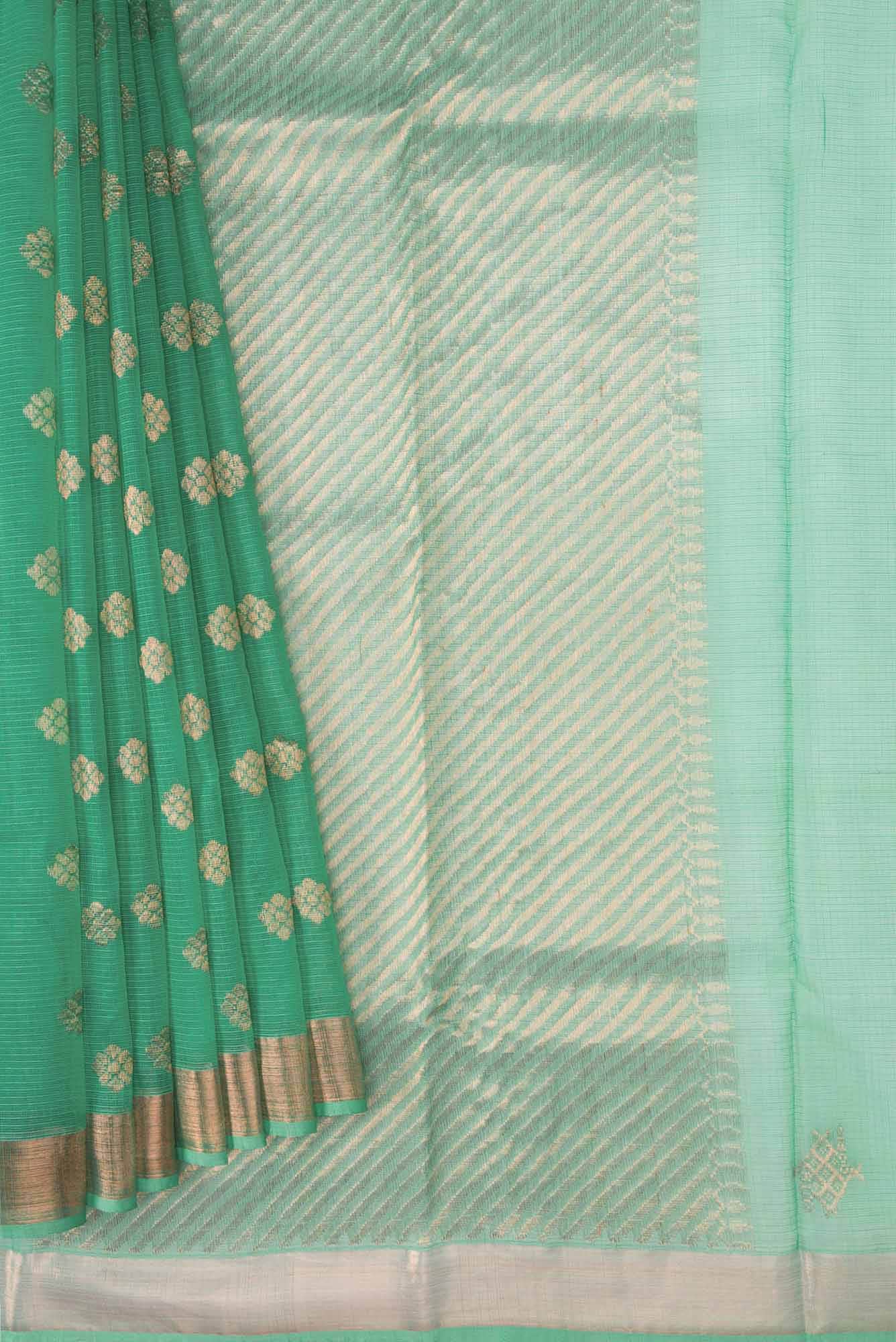 Sea Green Kota Silk Saree - Image 2