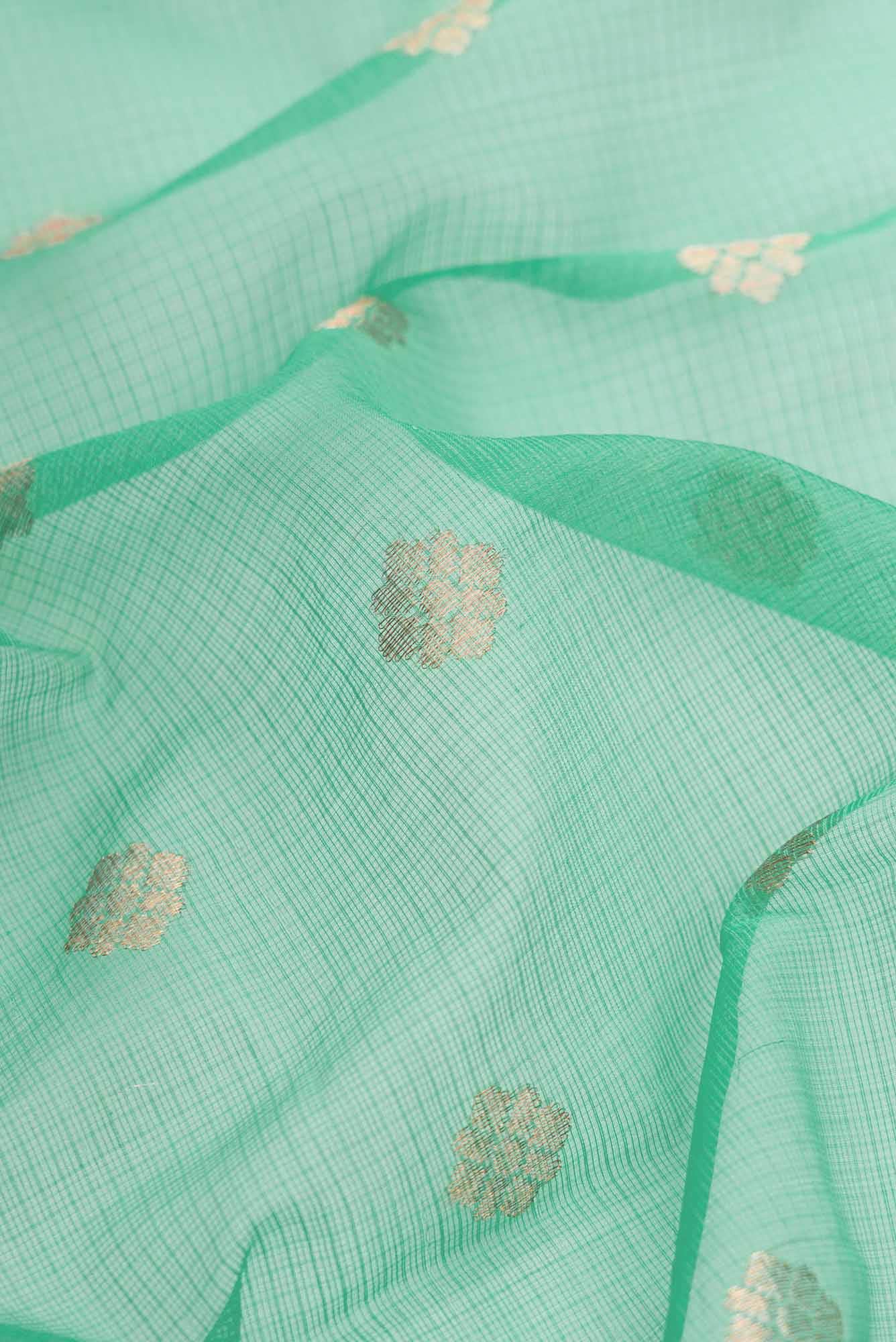 Sea Green Kota Silk Saree - Image 3