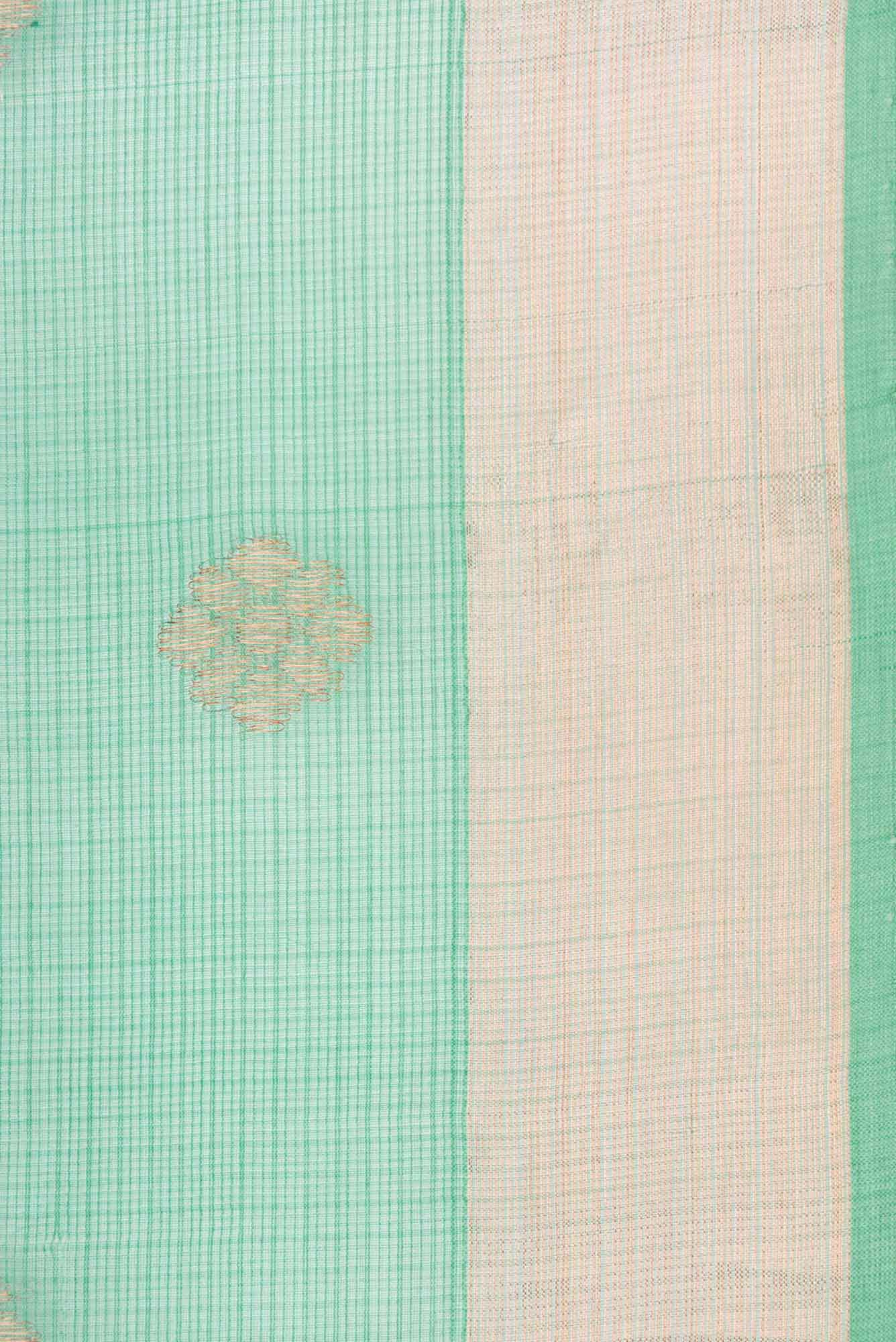 Sea Green Kota Silk Saree - Image 5
