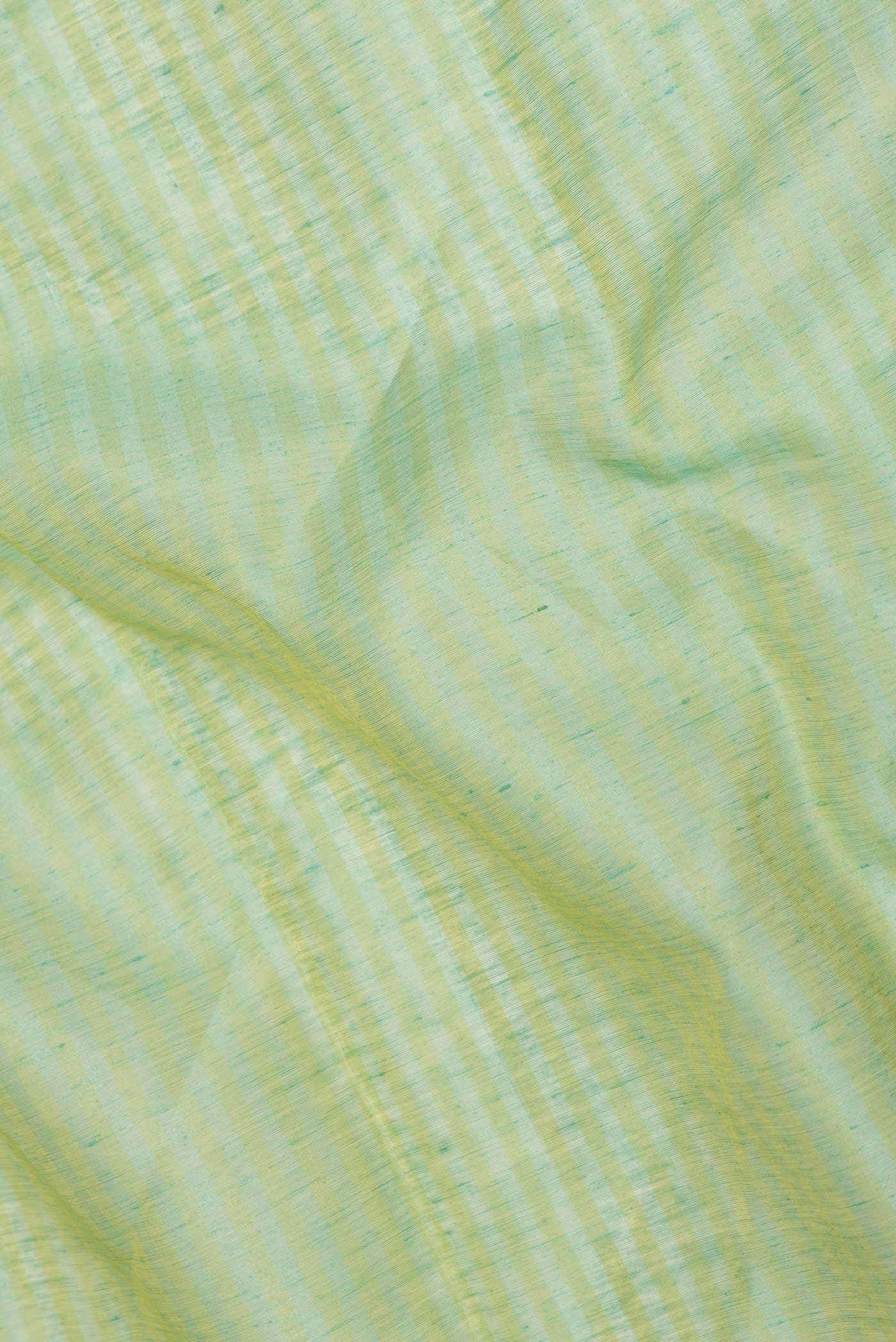 Green Dual Tone Linen Saree - Image 3