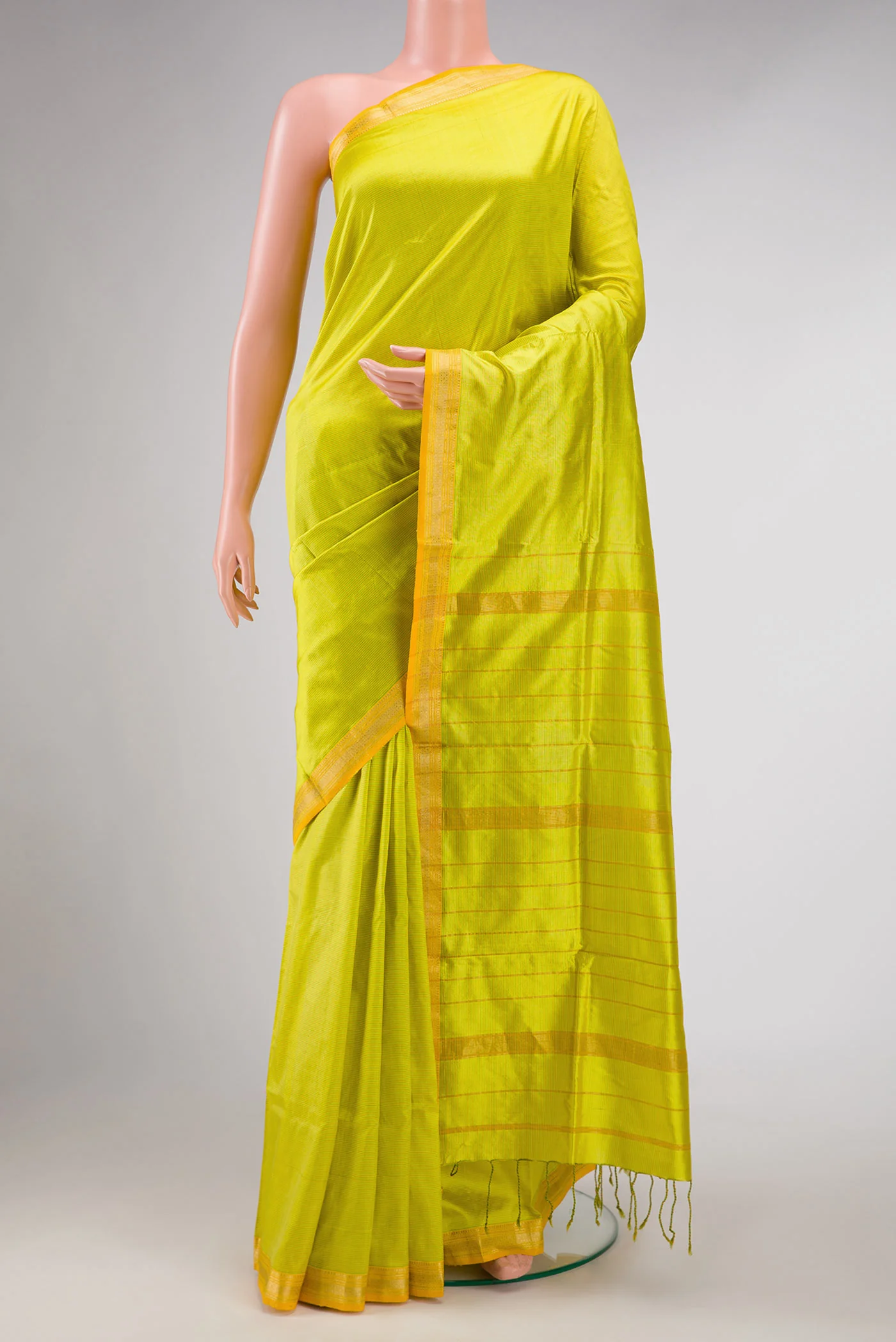 Green Dual Tone Maheshwari Silk Saree