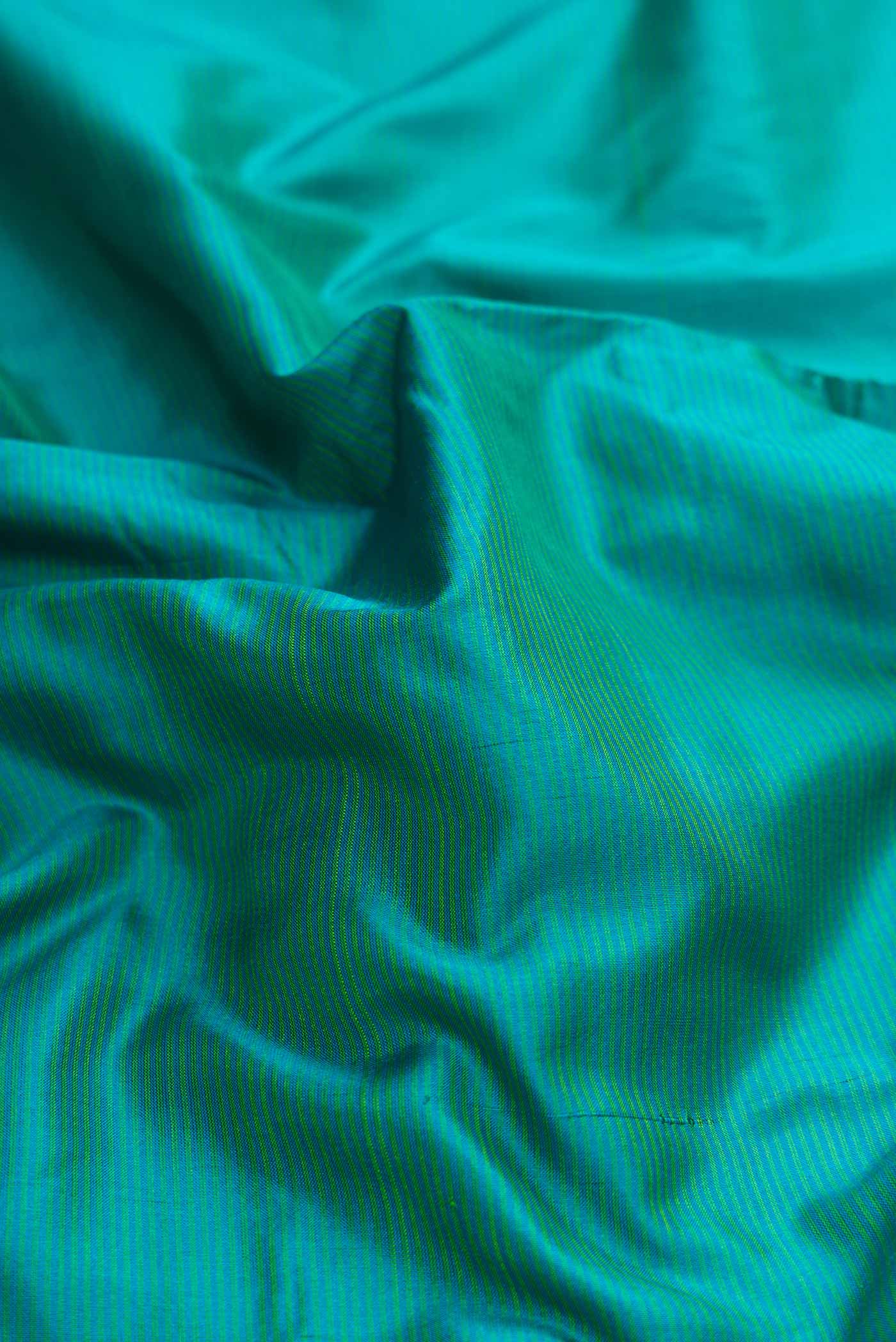 Blue Maheshwari Silk Saree - Image 2