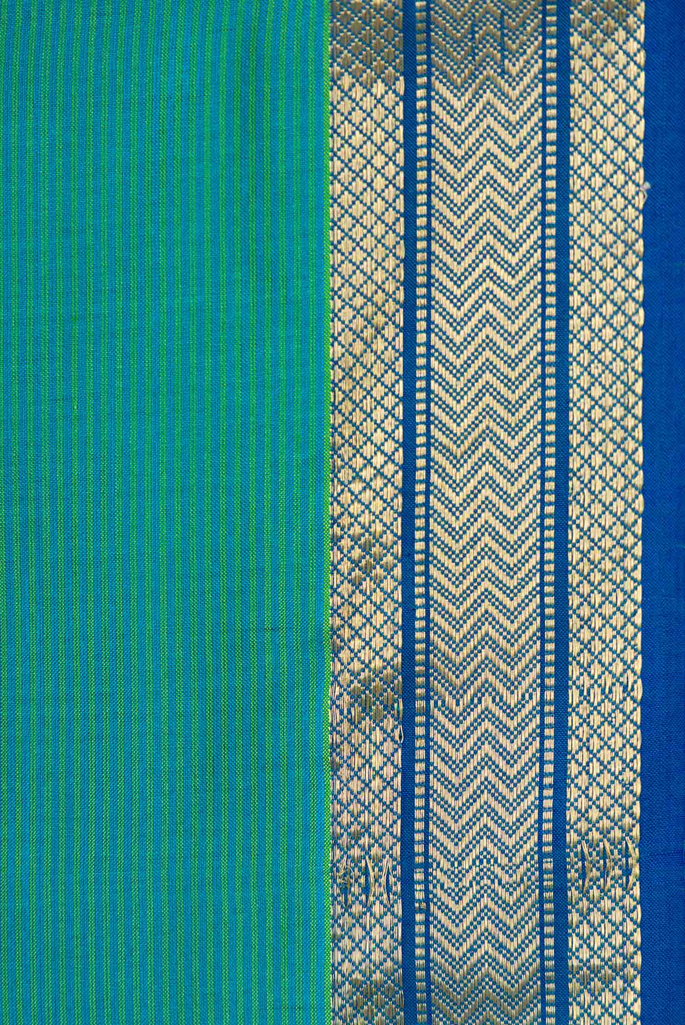 Blue Maheshwari Silk Saree - Image 3