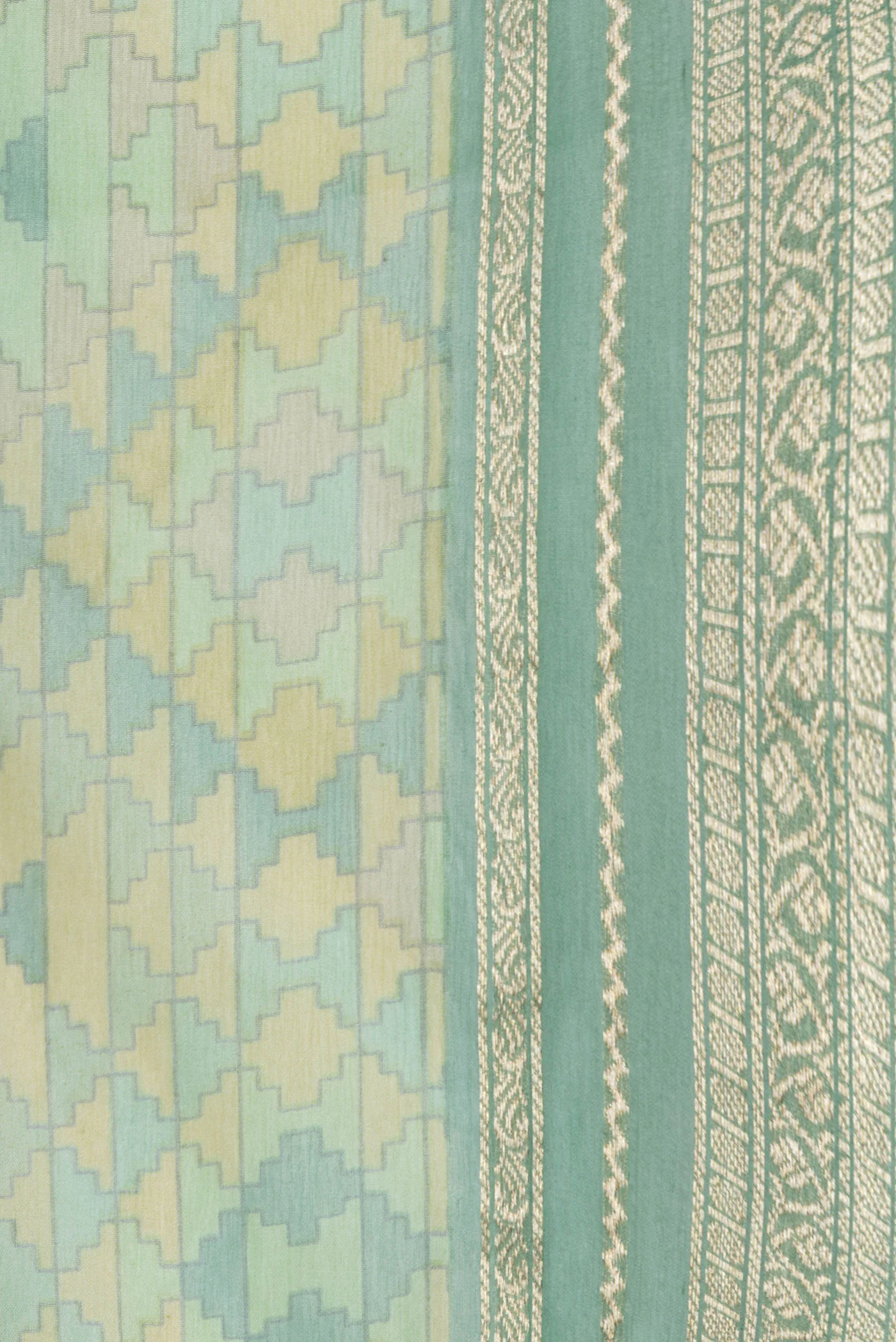 Green Mysore Chiffon Saree - Image 3