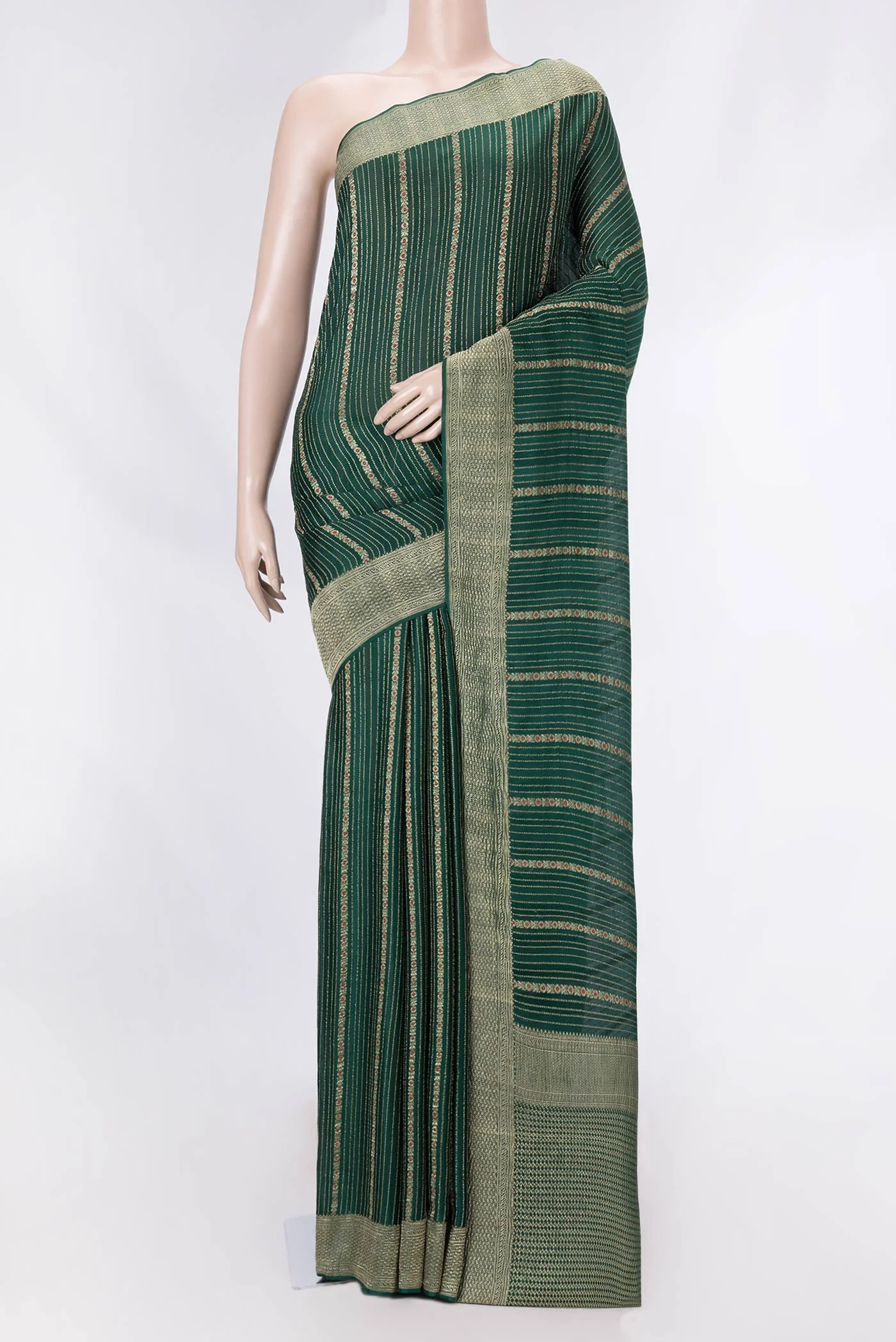 Green Dual Tone Mysore Georgette Saree