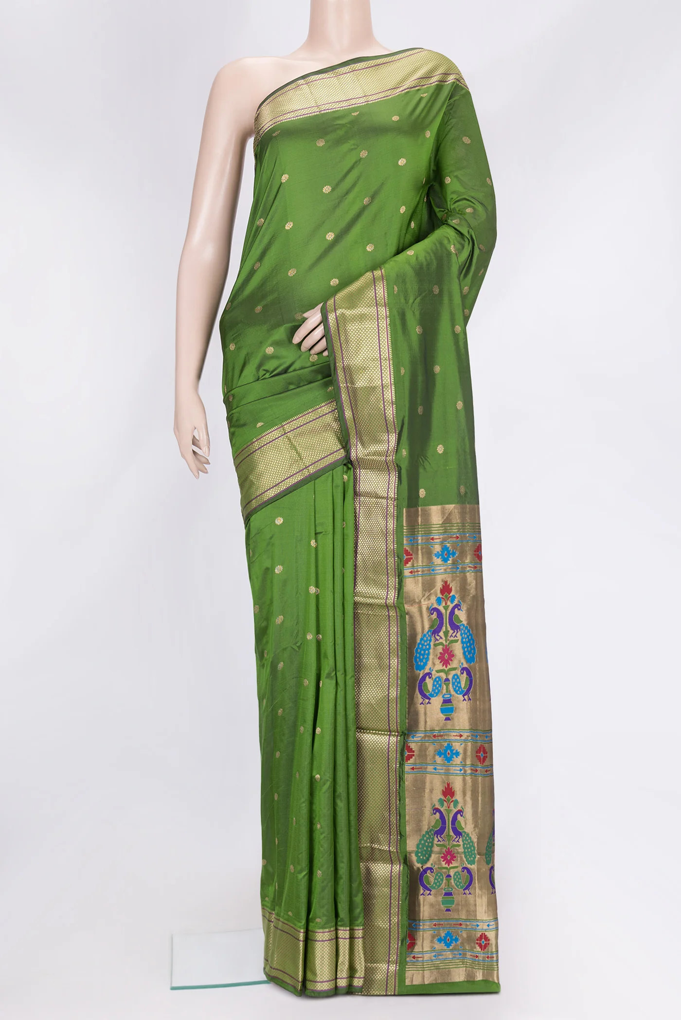 Green Blended Paithani Silk Saree