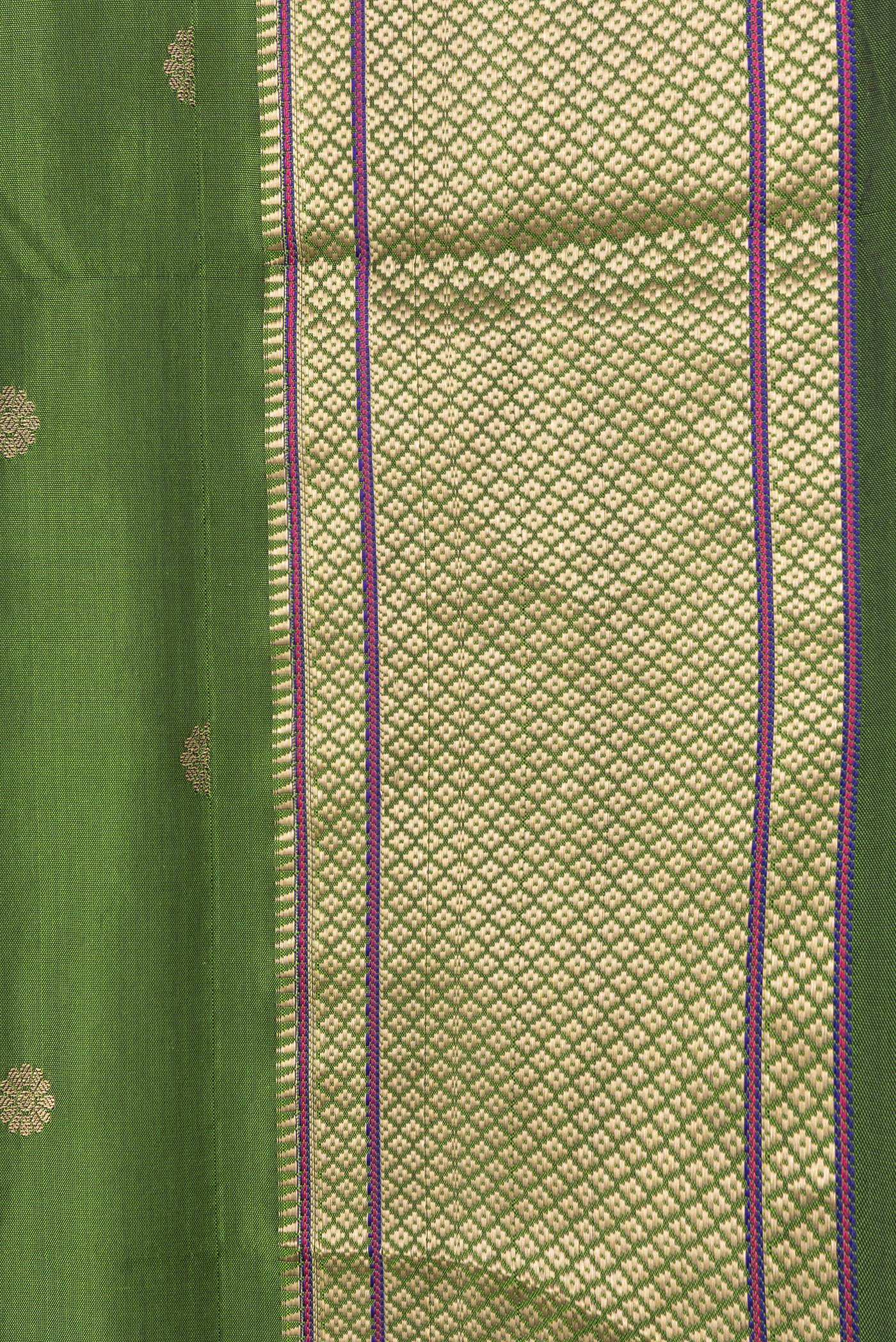 Green Blended Paithani Silk Saree - Image 3