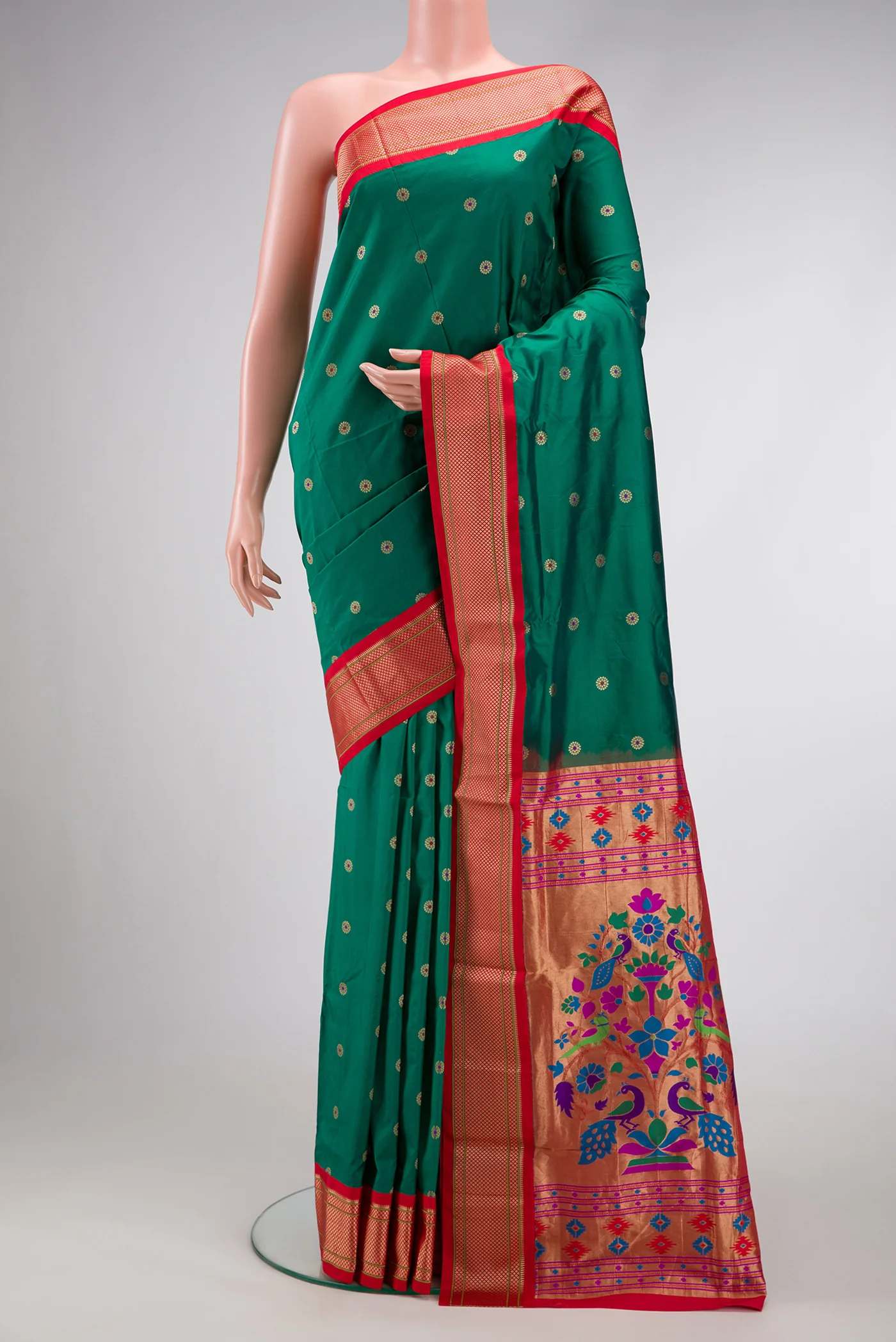 Green Blended Paithani Silk Saree