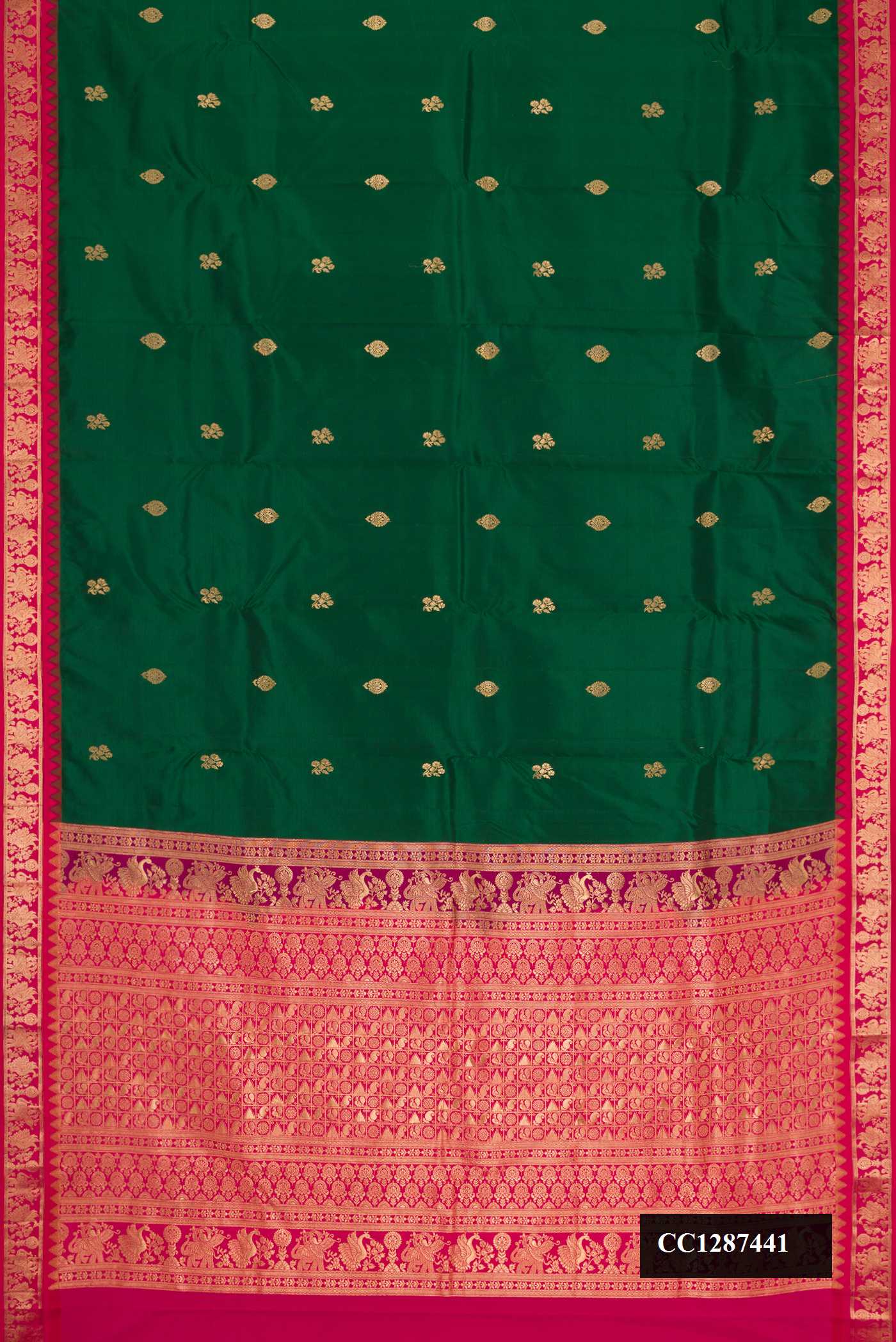 Green Dual Tone Paithani Silk Saree