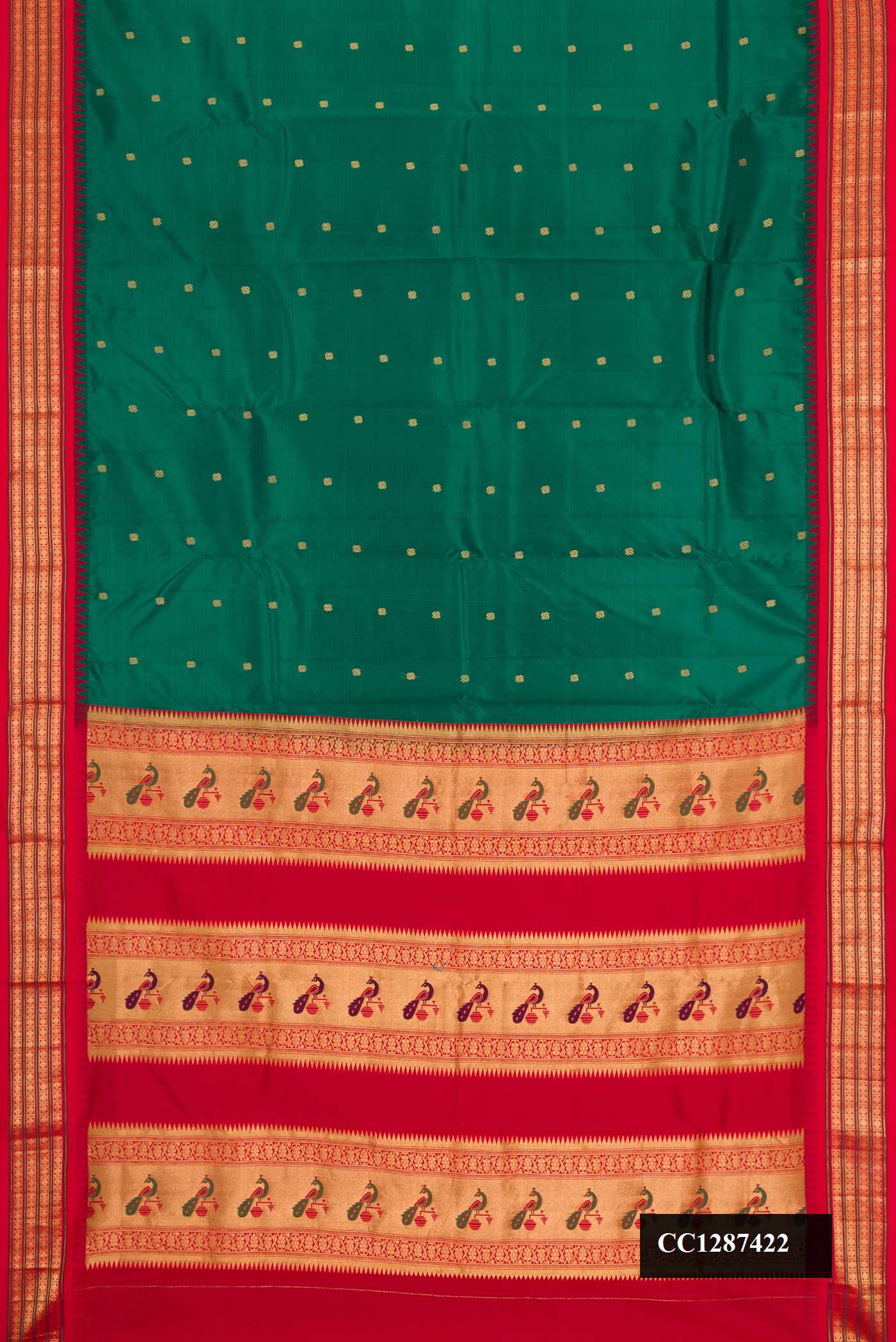 Green Dual Tone Paithani Silk Saree