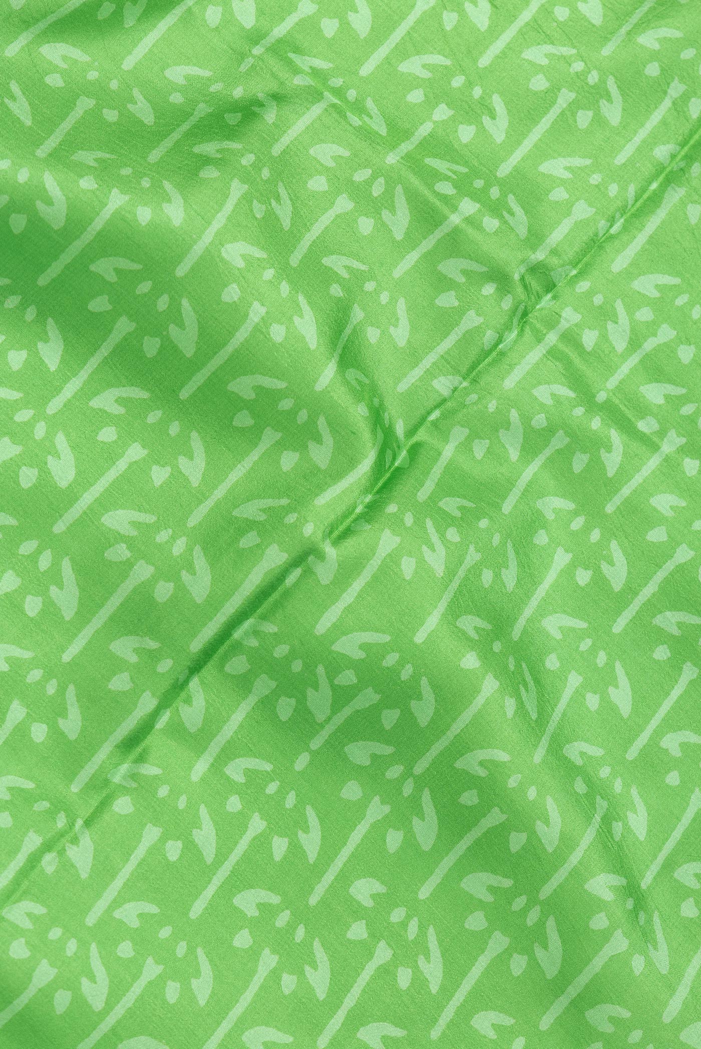 Green Printed Silk Saree - Image 2