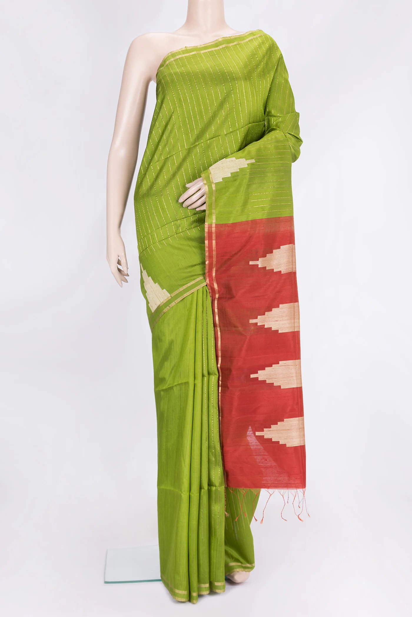 Green Raw Silk Saree