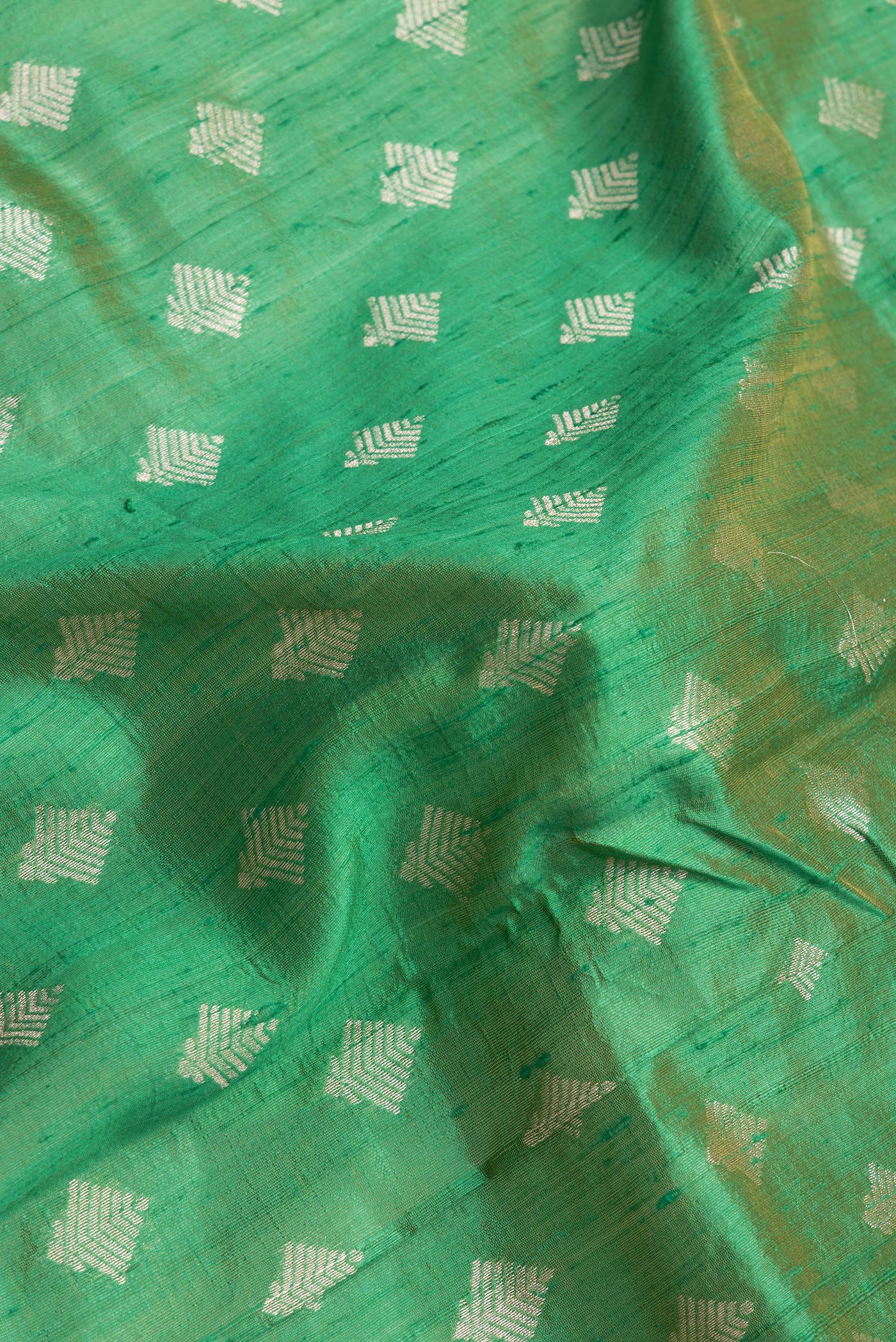 Green Banarasi Raw Silk Saree - Image 2