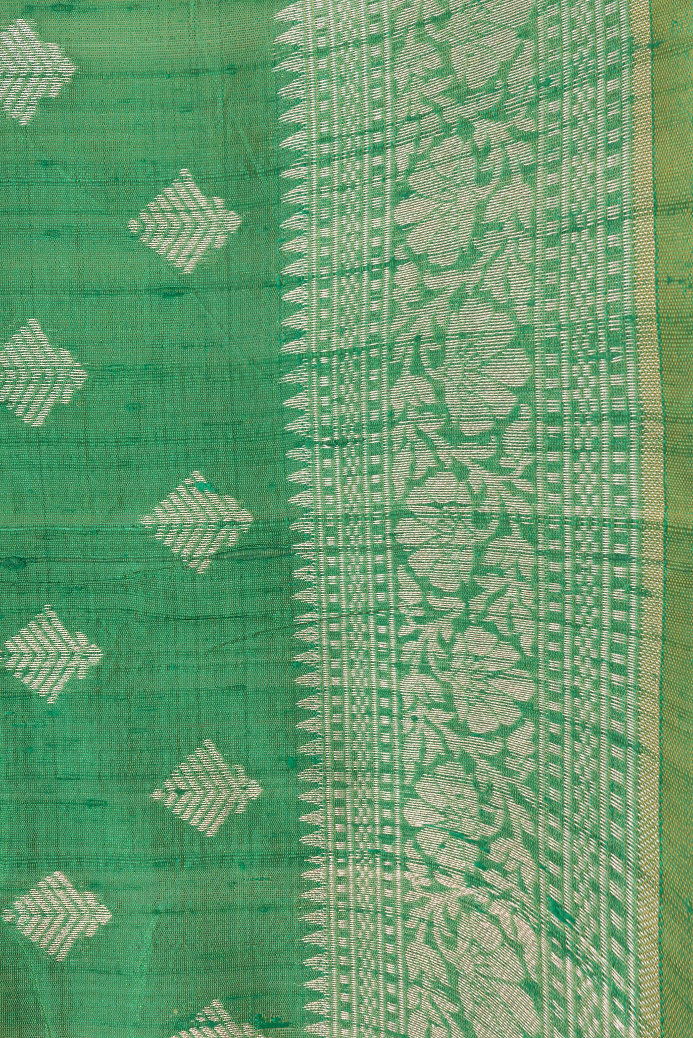 Green Banarasi Raw Silk Saree - Image 3