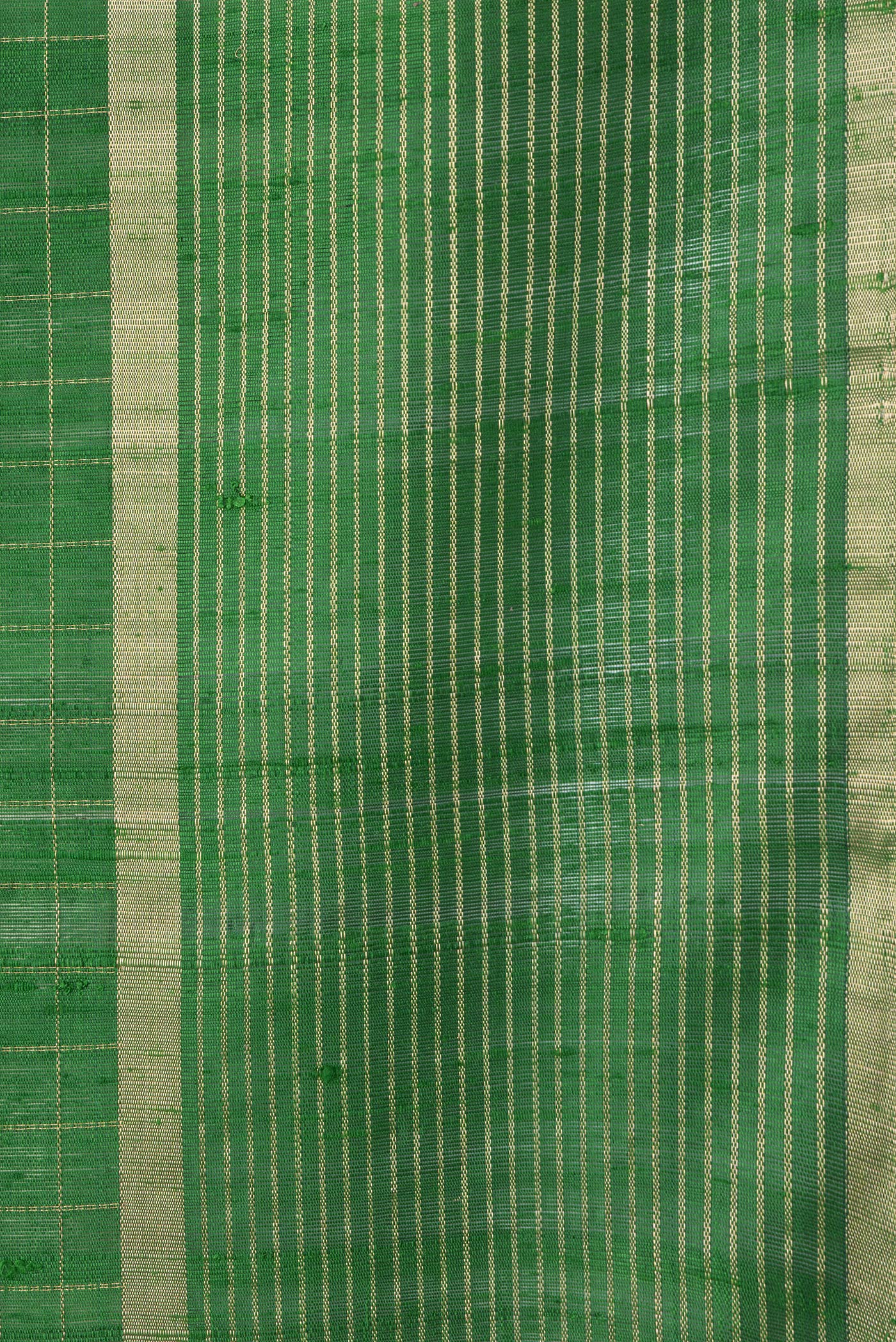 Green Raw Silk Saree - Image 3
