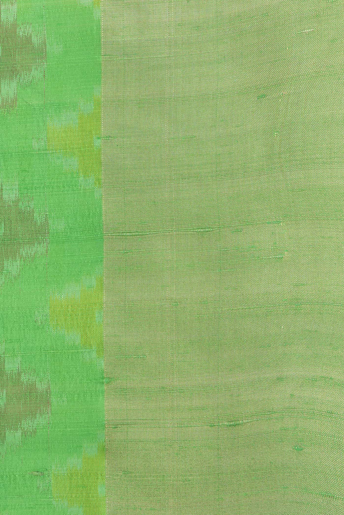 Green Raw Silk Saree - Image 3