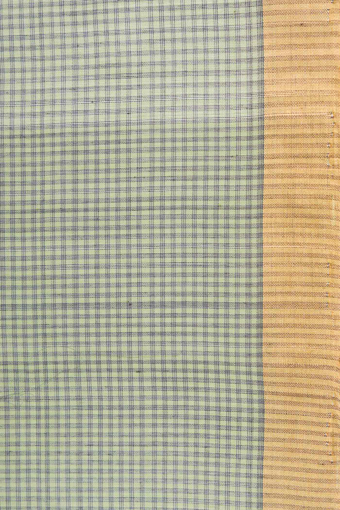 Green Dual Tone Silk Cotton Saree - Image 3