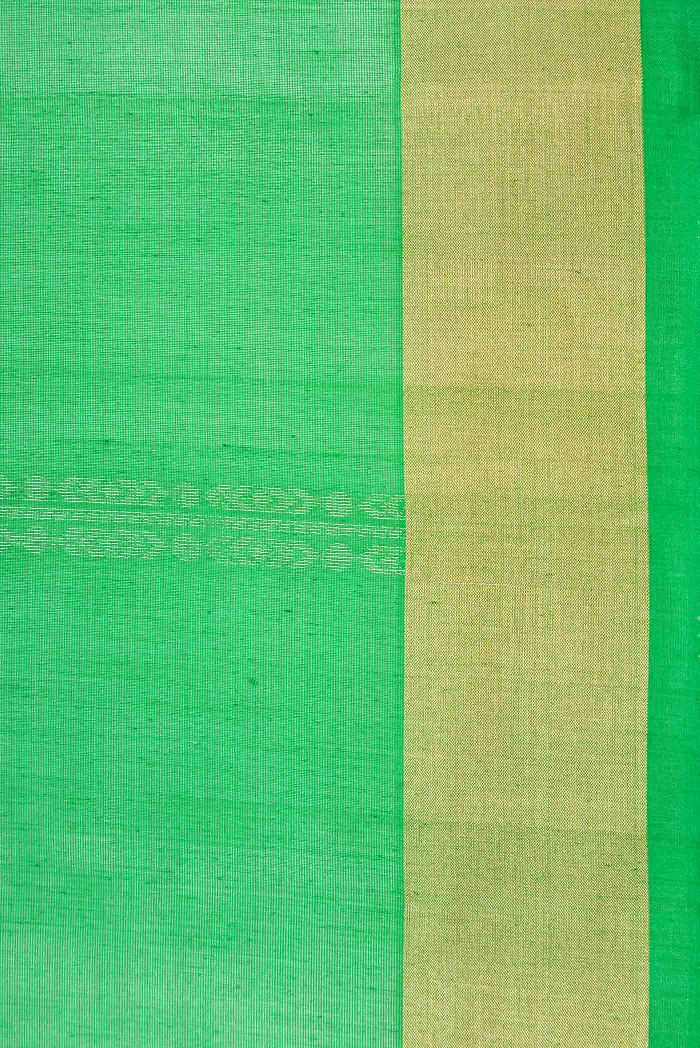 Green Dual Tone Silk Cotton Saree - Image 3