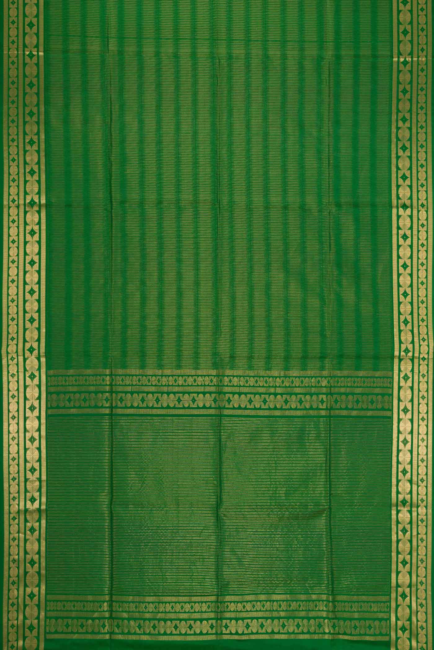 Green Dual Tone Soft Silk Saree - Image 6