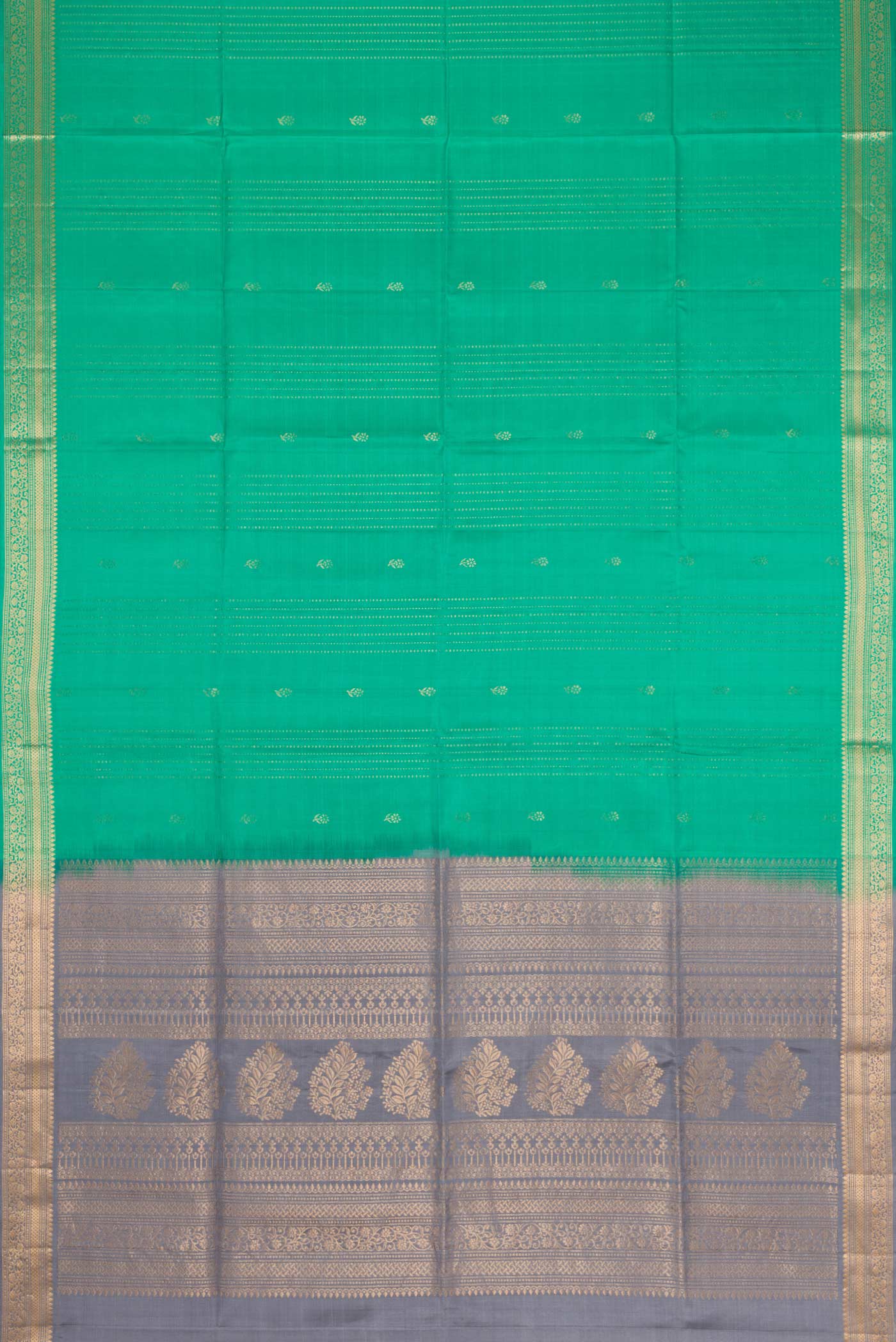 Turquoise Soft Silk Saree - Image 6