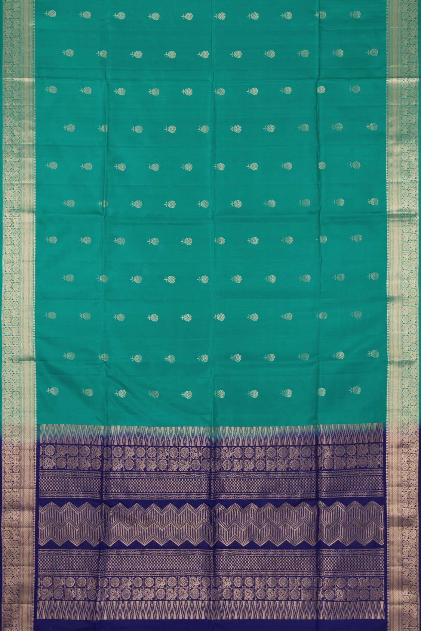 Green Soft Silk Saree - Image 6