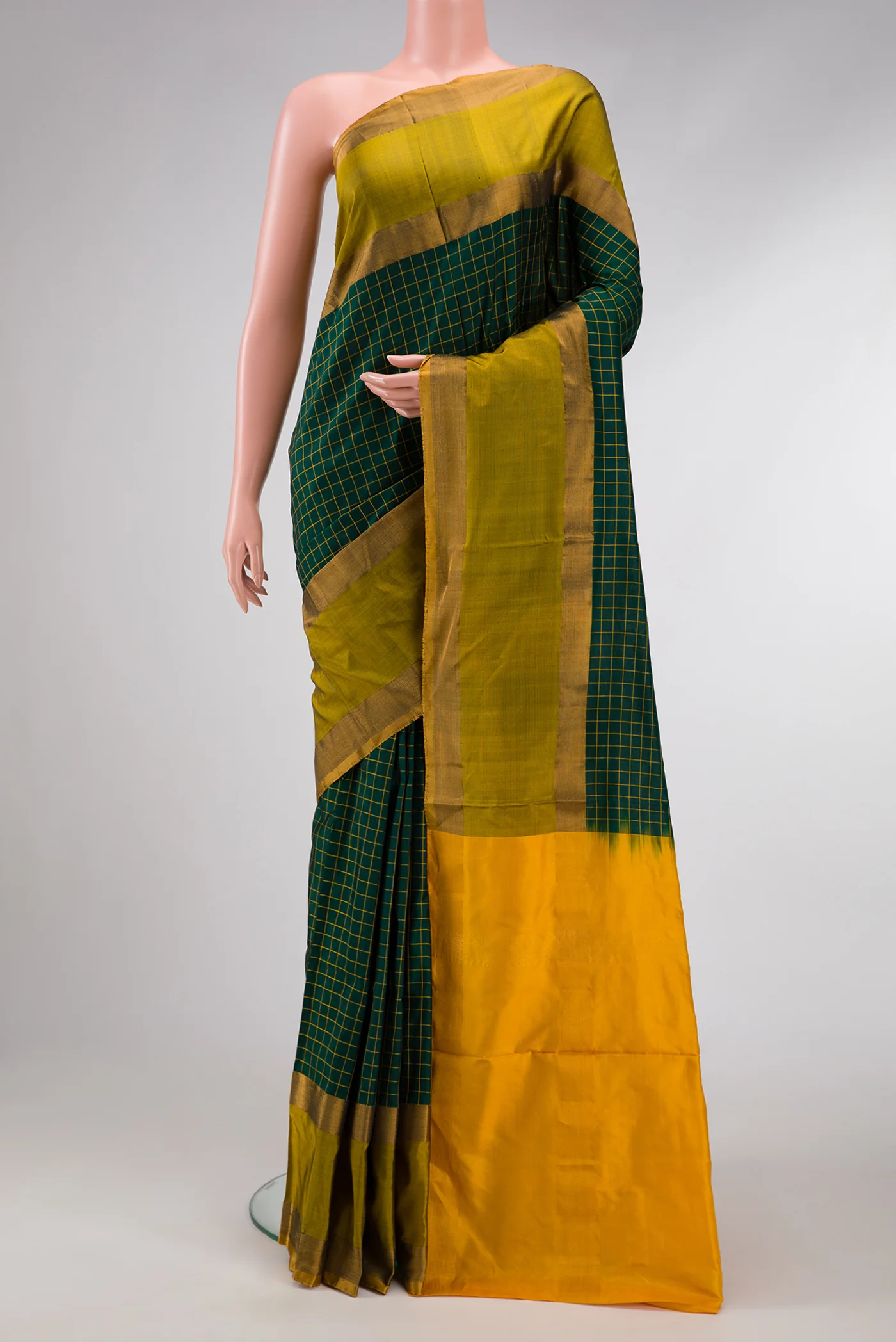 Bottle Green Uppada Silk Saree