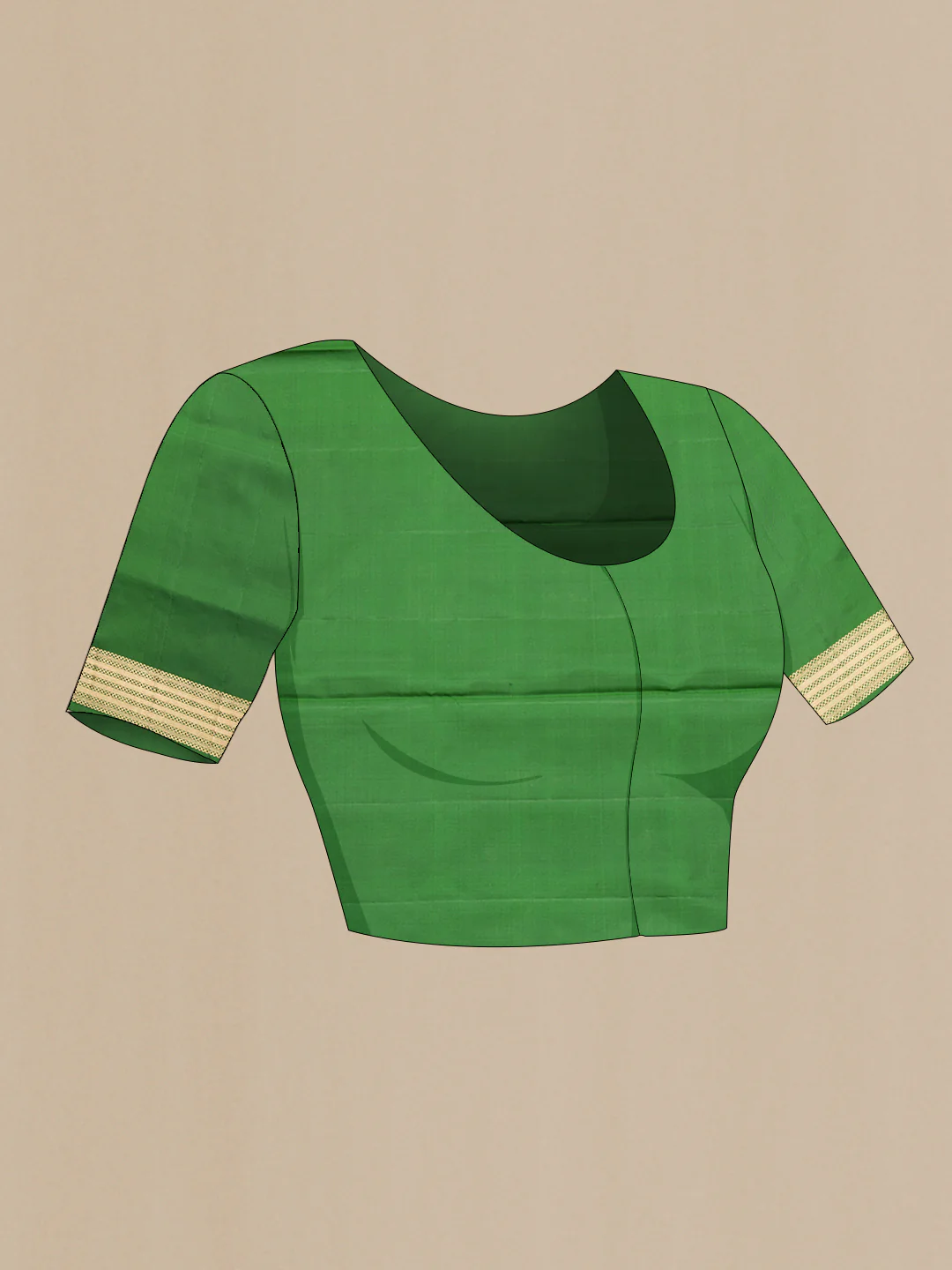 Green Soft Silk Saree - Image 5