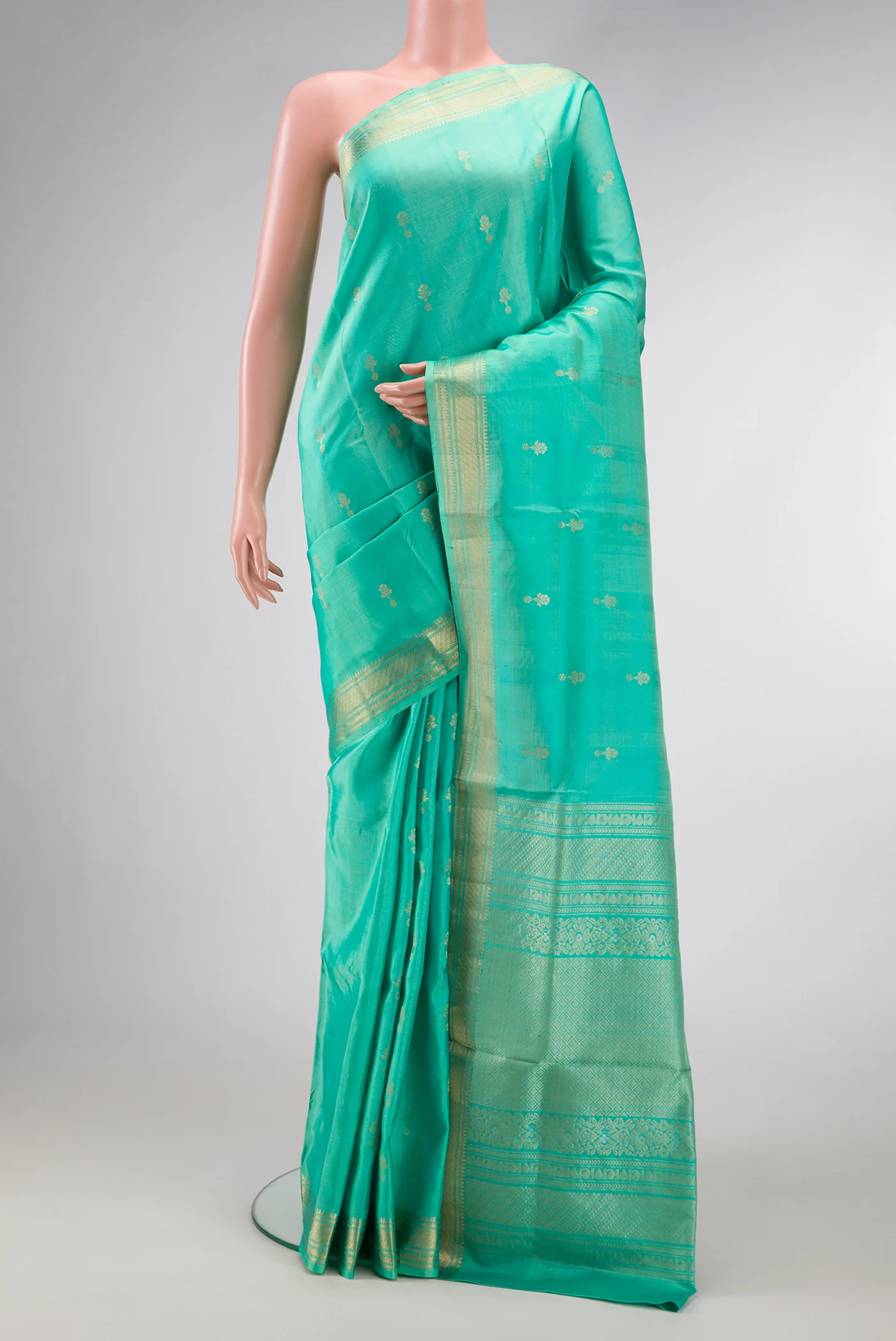Turquoise Soft Silk Saree